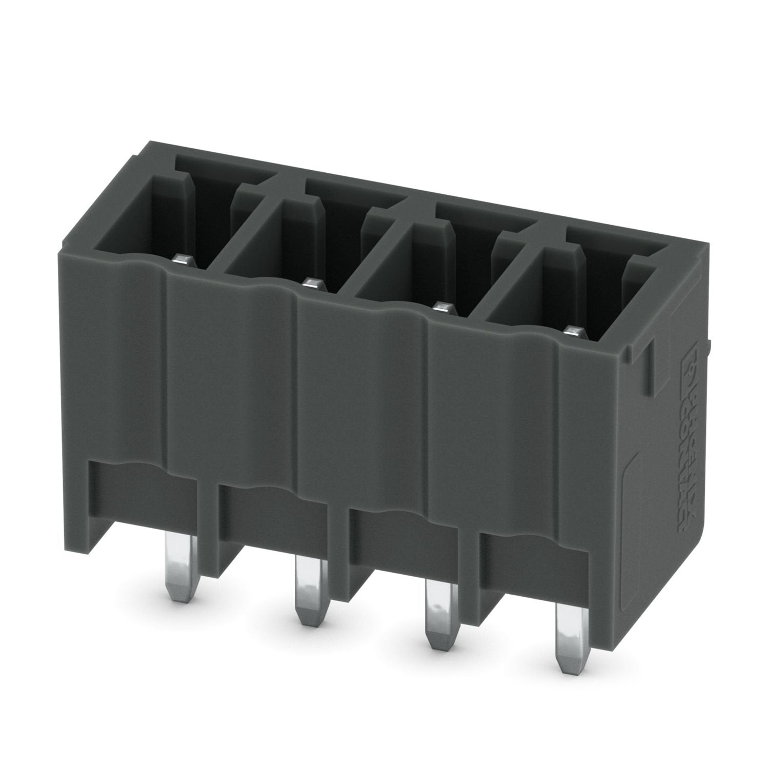 PCB headers, nominal cross section: 1.5 mm 2 , color: black, nominal current: 8 A, rated voltage (III/2): 160 V, contact surface: Sn, contact connection type: Pin, number of potentials: 4, number of rows: 1, number of positions: 4, number of connections: 4, product range: MCV 1,5/..-G-THR, pitch: 3.81 mm, mounting: THR soldering, pin layout: Linear pinning, solder pin [P]: 2.6 mm, number of solder pins per potential: 1, plug-in system: COMBICON MC 1,5, Pin connector pattern alignment: Standard, locking: wit