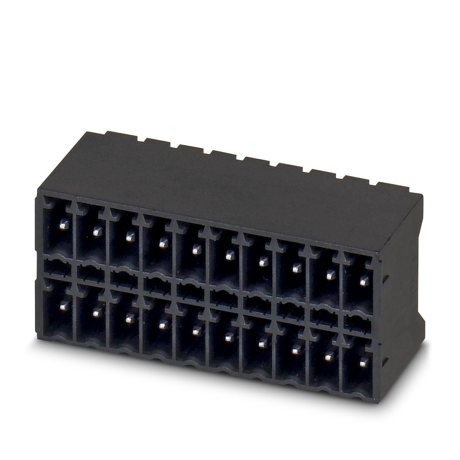 PCB headers, nominal cross section: 1.5 mm 2 , color: black, nominal current: 8 A, rated voltage (III/2): 160 V, contact surface: Sn, contact connection type: Pin, number of potentials: 8, number of rows: 2, number of positions: 4, number of connections: 8, product range: MCDN 1,5/..-G1-THR, pitch: 3.81 mm, mounting: THR soldering / wave soldering, pin layout: Linear pinning, solder pin [P]: 2.6 mm, number of solder pins per potential: 1, plug-in system: COMBICON FMC 1,5 - MCDN 1,5, Pin connector pattern al