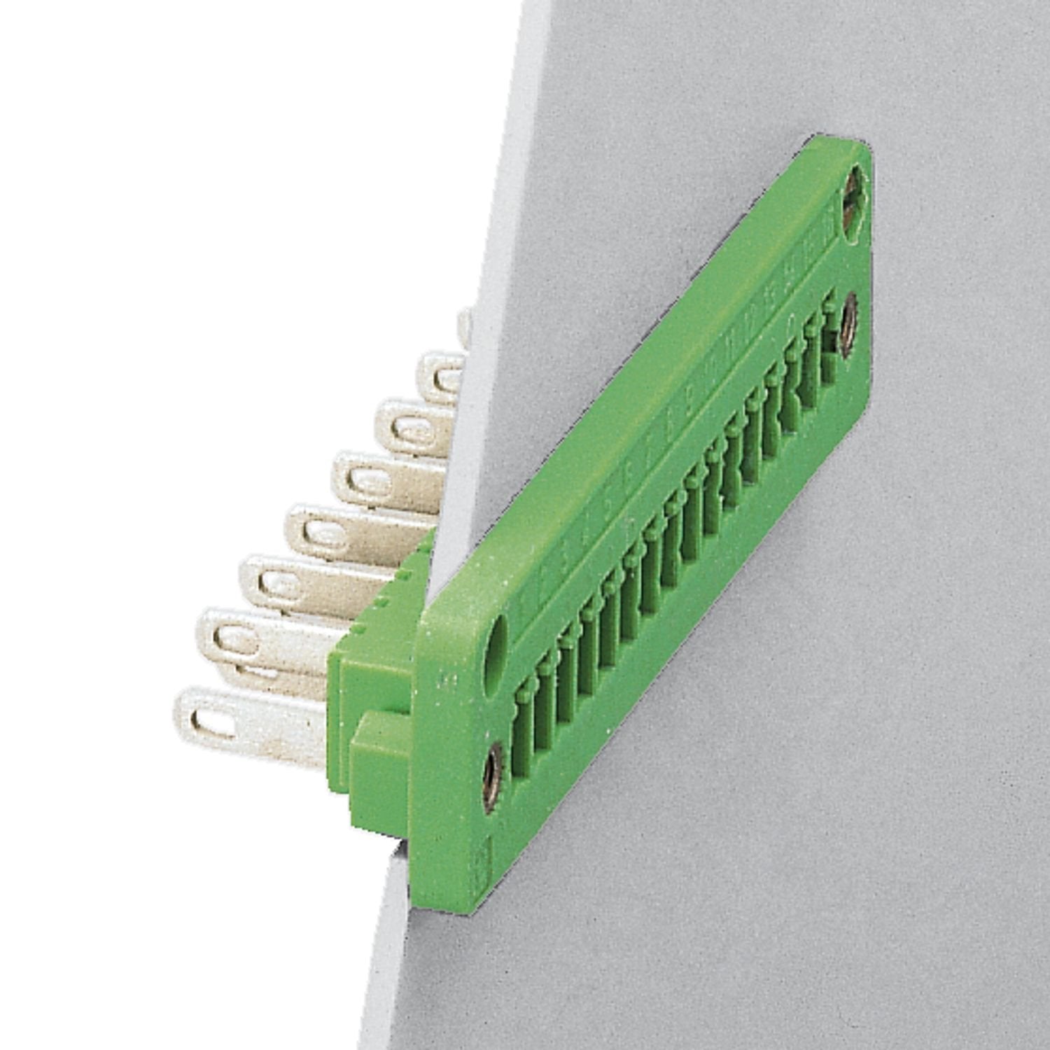Feed-through header, nominal cross section: 1.5 mm 2 , color: green, nominal current: 8 A, rated voltage (III/2): 160 V, contact surface: Sn, contact connection type: Pin, number of potentials: 6, number of rows: 1, number of positions: 6, number of connections: 6, product range: DFK-MC 1,5/..-GF, pitch: 3.81 mm, connection method: Solder/Slip-on connection, mounting: Direct mounting, pin layout: Linear pinning, solder pin [P]: 9.4 mm, number of solder pins per potential: 1, plug-in system: COMBICON MC 1,5,