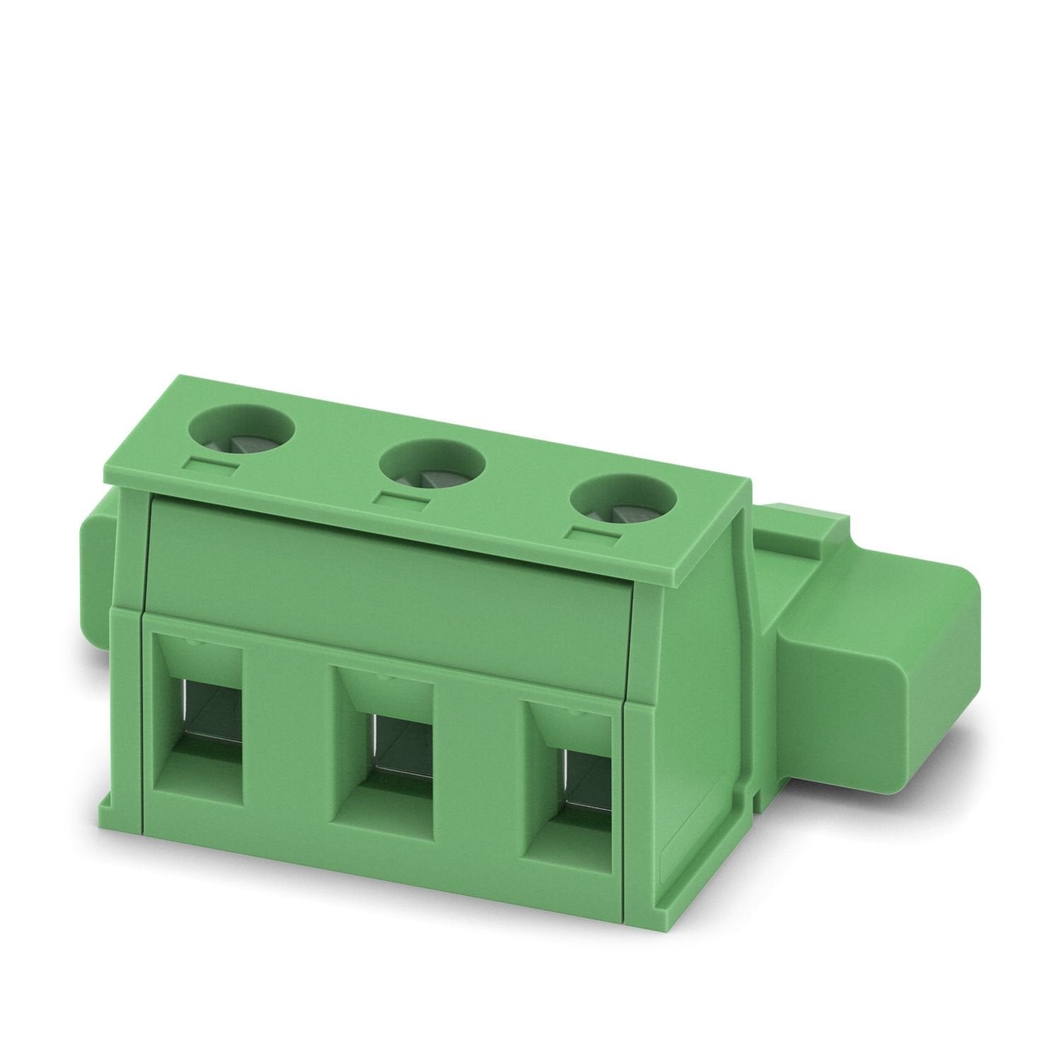 PCB connector, nominal cross section: 2.5 mm 2 , color: green, nominal current: 12 A, rated voltage (III/2): 630 V, contact surface: Sn, contact connection type: Pin, number of potentials: 3, number of rows: 1, number of positions: 3, number of connections: 3, product range: GIC 2,5/..-STGF, pitch: 7.62 mm, connection method: Screw connection with tension sleeve, screw head form: L Slotted, conductor/PCB connection direction: 0 °, locking clip: - without locking clip, plug-in system: COMBICON MSTB 2,5, lock