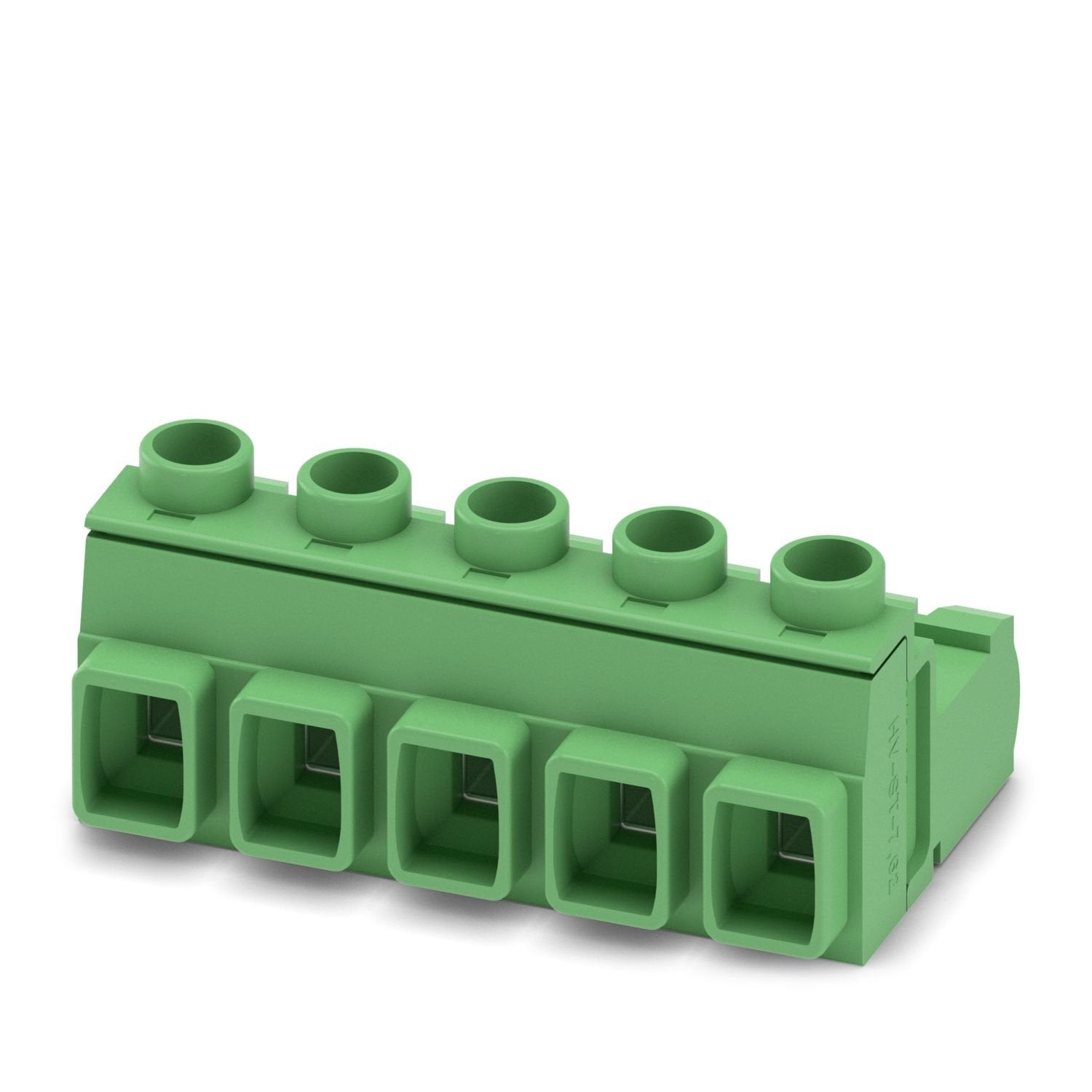 PCB connector, nominal cross section: 2.5 mm 2 , color: green, nominal current: 16 A, rated voltage (III/2): 1000 V, contact surface: Sn, contact connection type: Pin, number of potentials: 5, number of rows: 1, number of positions: 5, number of connections: 5, product range: GIC 2,5 HCV/..-ST, pitch: 7.62 mm, connection method: Screw connection with tension sleeve, screw head form: L Slotted, conductor/PCB connection direction: 0 °, locking clip: - without locking clip, plug-in system: COMBICON MSTB 2,5 HC