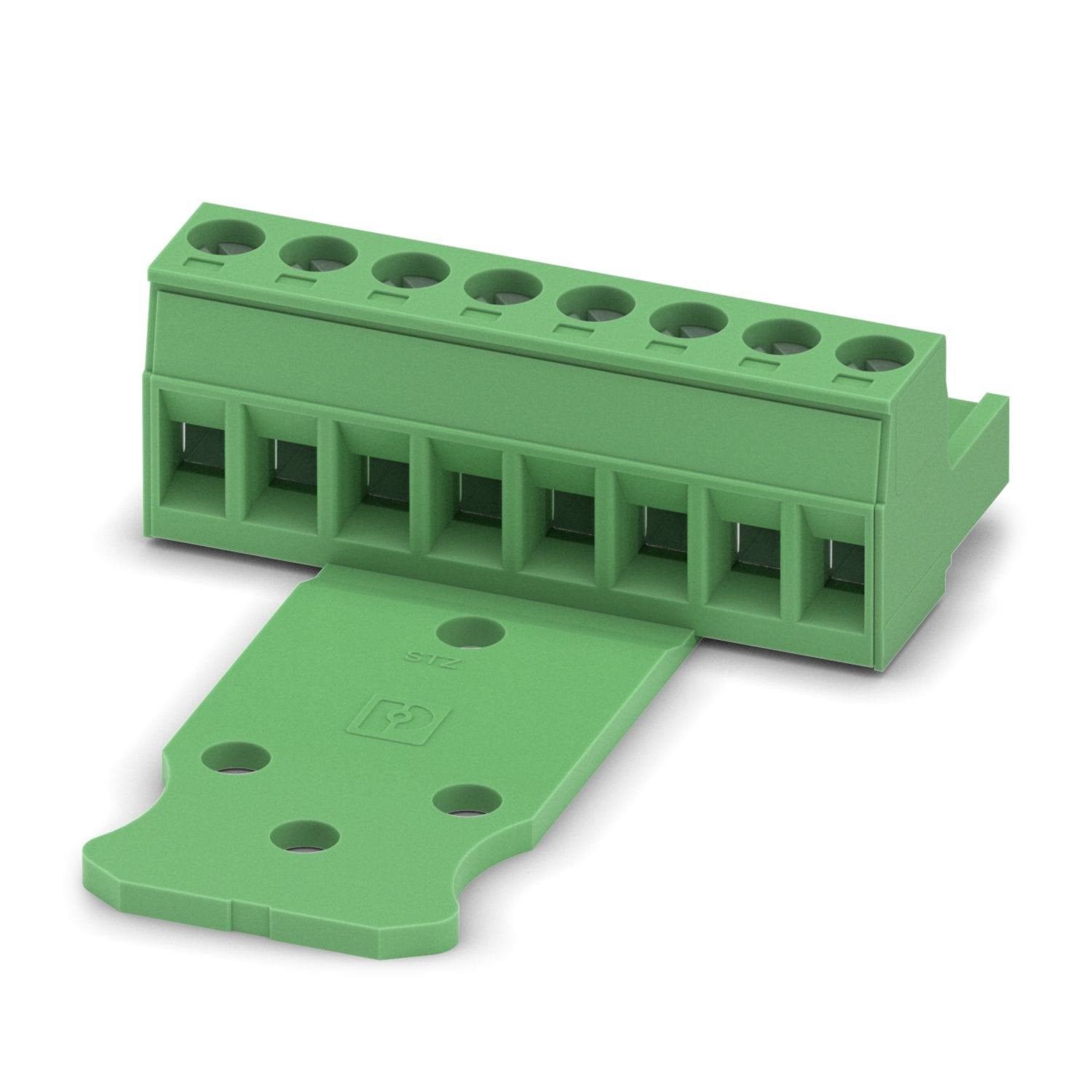 PCB connector, nominal cross section: 2.5 mm 2 , color: green, nominal current: 12 A, rated voltage (III/2): 320 V, contact surface: Sn, contact connection type: Socket, number of potentials: 8, number of rows: 1, number of positions: 8, number of connections: 8, product range: MSTB 2,5/..-ST, pitch: 5 mm, connection method: Screw connection with tension sleeve, screw head form: L Slotted, conductor/PCB connection direction: 0 °, locking clip: - Locking clip, plug-in system: COMBICON MSTB 2,5, locking: with