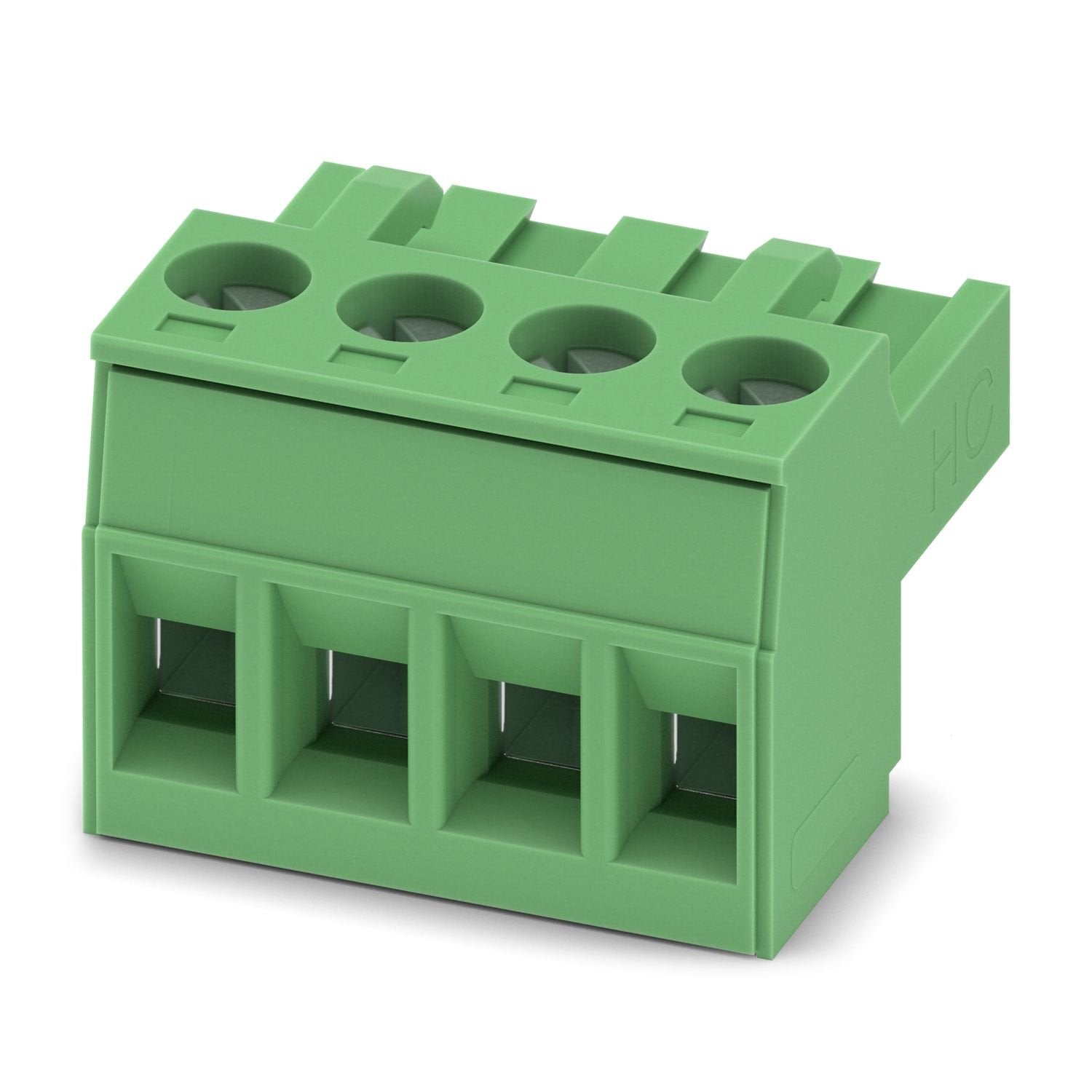 PCB connector, nominal cross section: 2.5 mm 2 , color: green, nominal current: 16 A, rated voltage (III/2): 320 V, contact surface: Sn, contact connection type: Socket, number of potentials: 4, number of rows: 1, number of positions: 4, number of connections: 4, product range: MSTBT 2,5 HC/..-ST, pitch: 5 mm, connection method: Screw connection with tension sleeve, screw head form: L Slotted, conductor/PCB connection direction: 0 °, locking clip: - Locking clip, plug-in system: COMBICON MSTB 2,5 HC, lockin