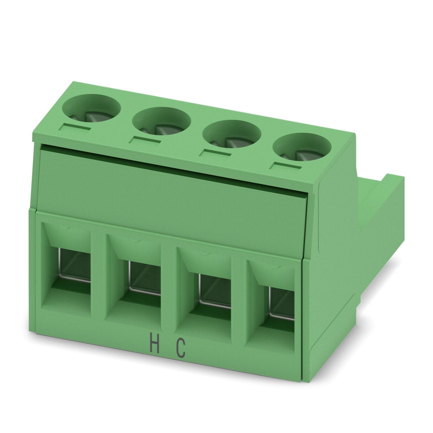 PCB connector, nominal cross section: 2.5 mm 2 , color: green, nominal current: 16 A (see derating curve), rated voltage (III/2): 320 V, contact surface: Sn, contact connection type: Socket, number of potentials: 4, number of rows: 1, number of positions: 4, number of connections: 4, product range: MSTB 2,5 HC/..-ST, pitch: 5.08 mm, connection method: Screw connection with tension sleeve, screw head form: L Slotted, conductor/PCB connection direction: 0 °, locking clip: - Locking clip, plug-in system: COMBI