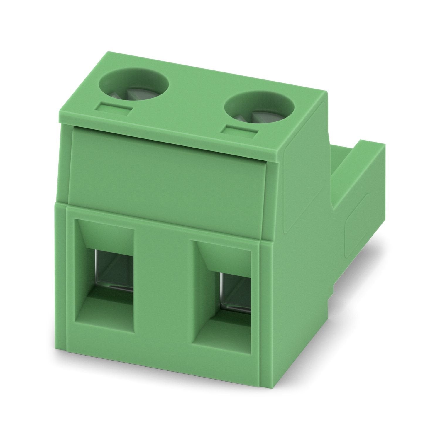 PCB connector, nominal cross section: 2.5 mm 2 , color: green, nominal current: 12 A, rated voltage (III/2): 630 V, contact surface: Sn, contact connection type: Socket, number of potentials: 2, number of rows: 1, number of positions: 2, number of connections: 2, product range: GMSTB 2,5/..-ST, pitch: 7.62 mm, connection method: Screw connection with tension sleeve, screw head form: L Slotted, conductor/PCB connection direction: 0 °, locking clip: - Locking clip, plug-in system: COMBICON MSTB 2,5, locking: 
