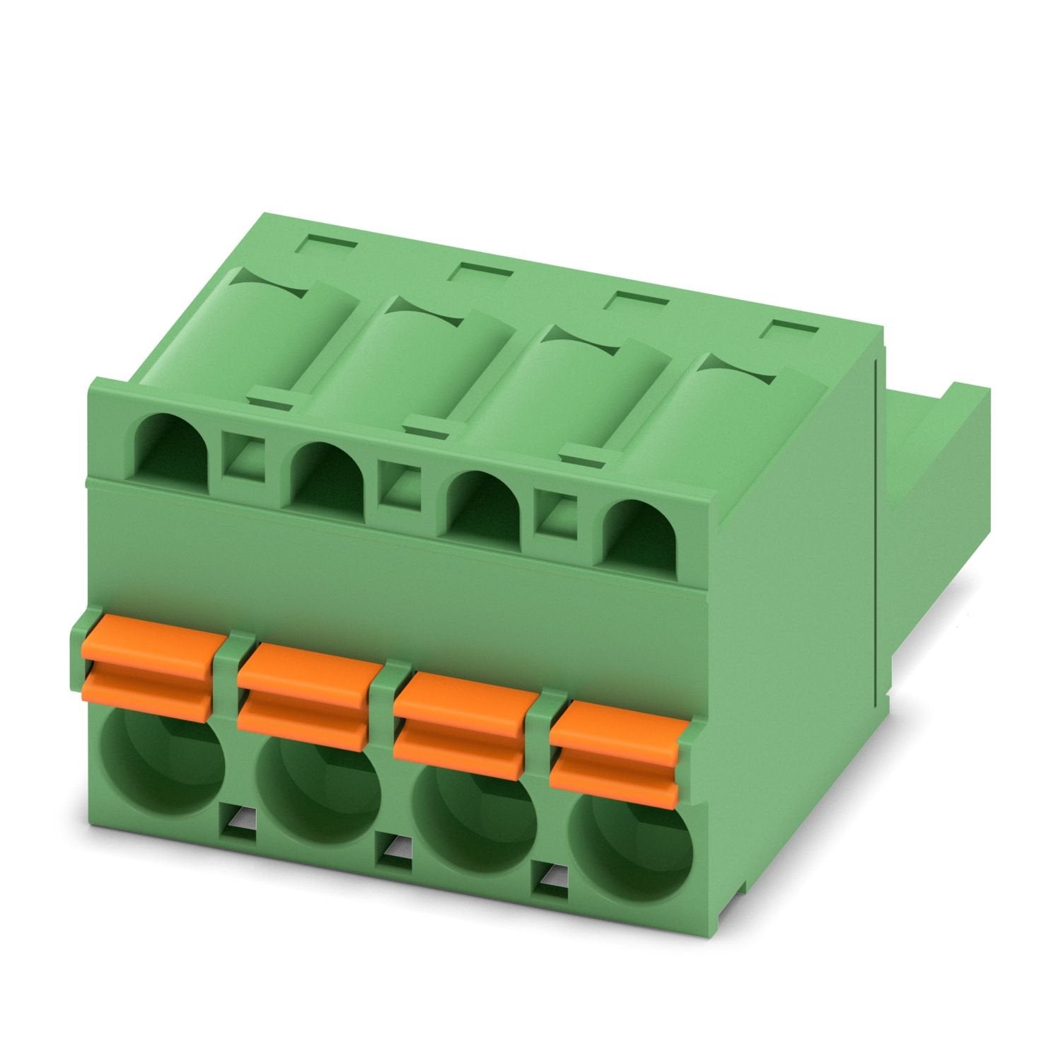 PCB connector, nominal cross section: 2.5 mm 2 , color: green, nominal current: 12 A, rated voltage (III/2): 320 V, contact surface: Sn, contact connection type: Socket, number of potentials: 4, number of rows: 1, number of positions: 4, number of connections: 4, product range: FKC 2,5/..-ST, pitch: 5 mm, connection method: Push-in spring connection, conductor/PCB connection direction: 0 °, locking clip: - Locking clip, plug-in system: COMBICON MSTB 2,5, locking: without, mounting method: without, type of p