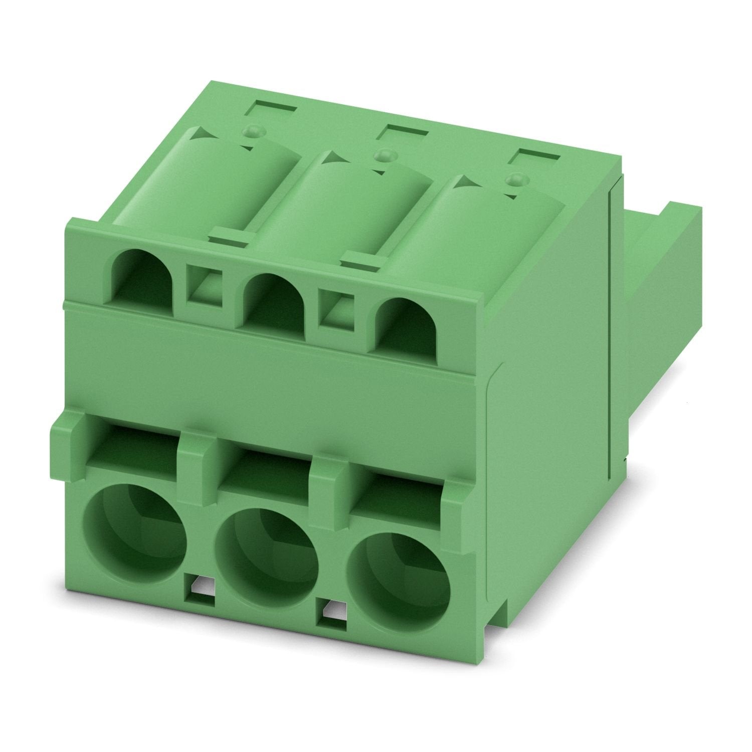 PCB connector, nominal cross section: 2.5 mm 2 , color: green, nominal current: 12 A, rated voltage (III/2): 320 V, contact surface: Sn, contact connection type: Socket, number of potentials: 3, number of rows: 1, number of positions: 3, number of connections: 3, product range: FKCS 2,5/..-ST, pitch: 5.08 mm, connection method: Push-in spring connection, conductor/PCB connection direction: 0 °, locking clip: - Locking clip, plug-in system: COMBICON MSTB 2,5, locking: without, mounting method: without, type 