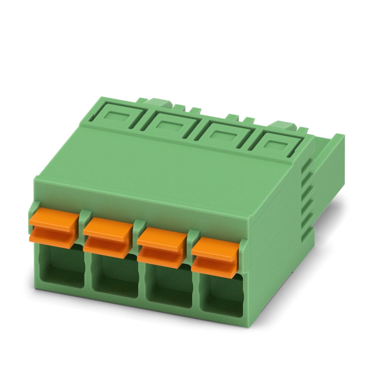 PCB connector, nominal cross section: 2.5 mm 2 , color: green, nominal current: 12 A, rated voltage (III/2): 320 V, contact surface: Sn, contact connection type: Socket, number of potentials: 4, number of rows: 1, number of positions: 4, number of connections: 4, product range: FKCN 2,5/..-ST, pitch: 5 mm, connection method: Push-in spring connection, conductor/PCB connection direction: 0 °, locking clip: - Locking clip, plug-in system: COMBICON MSTB 2,5, locking: without, mounting method: without, type of 