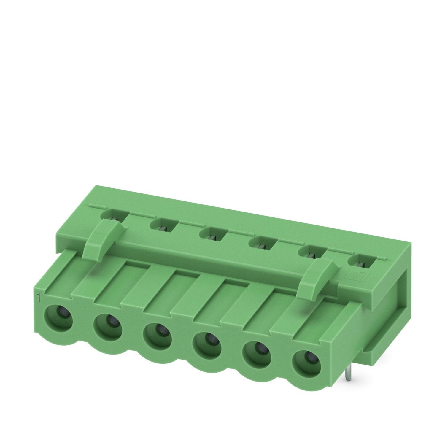 PCB headers, nominal cross section: 2.5 mm 2 , color: green, nominal current: 12 A, rated voltage (III/2): 320 V, contact surface: Sn, contact connection type: Socket, number of potentials: 6, number of rows: 1, number of positions: 6, number of connections: 6, product range: IC 2,5/..-G, pitch: 5.08 mm, mounting: Wave soldering, pin layout: Linear pinning, solder pin [P]: 3.5 mm, number of solder pins per potential: 2, plug-in system: COMBICON MSTB 2,5, Pin connector pattern alignment: Standard, locking: w