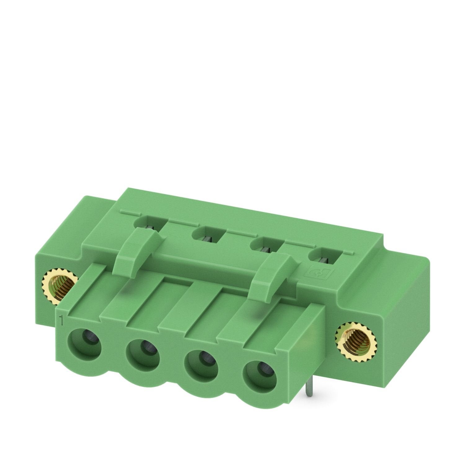 PCB headers, nominal cross section: 2.5 mm 2 , color: green, nominal current: 12 A, rated voltage (III/2): 320 V, contact surface: Sn, contact connection type: Socket, number of potentials: 4, number of rows: 1, number of positions: 4, number of connections: 4, product range: IC 2,5/..-GF, pitch: 5.08 mm, mounting: Wave soldering, pin layout: Linear pinning, solder pin [P]: 3.5 mm, number of solder pins per potential: 2, plug-in system: COMBICON MSTB 2,5, Pin connector pattern alignment: Standard, locking: 