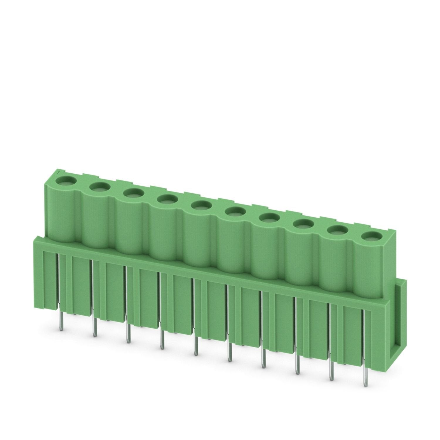 PCB headers, nominal cross section: 2.5 mm 2 , color: green, nominal current: 12 A, rated voltage (III/2): 320 V, contact surface: Sn, contact connection type: Socket, number of potentials: 10, number of rows: 1, number of positions: 10, number of connections: 10, product range: ICV 2,5/..-G, pitch: 5.08 mm, mounting: Wave soldering, pin layout: Linear pinning, solder pin [P]: 3.6 mm, number of solder pins per potential: 2, plug-in system: COMBICON MSTB 2,5, Pin connector pattern alignment: Standard, lockin