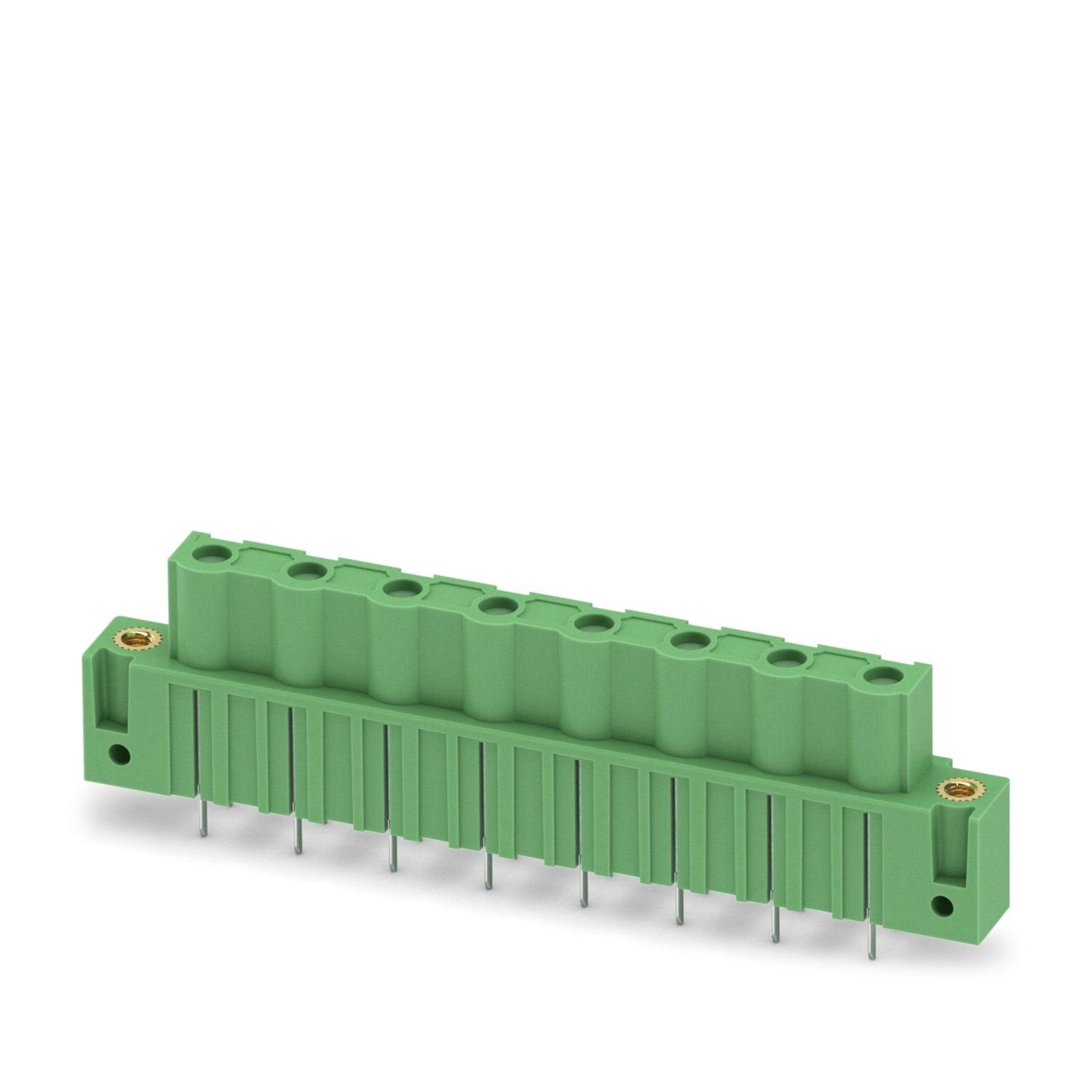 PCB headers, nominal cross section: 2.5 mm 2 , color: green, nominal current: 12 A, rated voltage (III/2): 630 V, contact surface: Sn, contact connection type: Socket, number of potentials: 8, number of rows: 1, number of positions: 8, number of connections: 8, product range: GICV 2,5/..-GF, pitch: 7.62 mm, mounting: Wave soldering, pin layout: Linear pinning, solder pin [P]: 3.6 mm, number of solder pins per potential: 2, plug-in system: COMBICON MSTB 2,5, Pin connector pattern alignment: Standard, locking