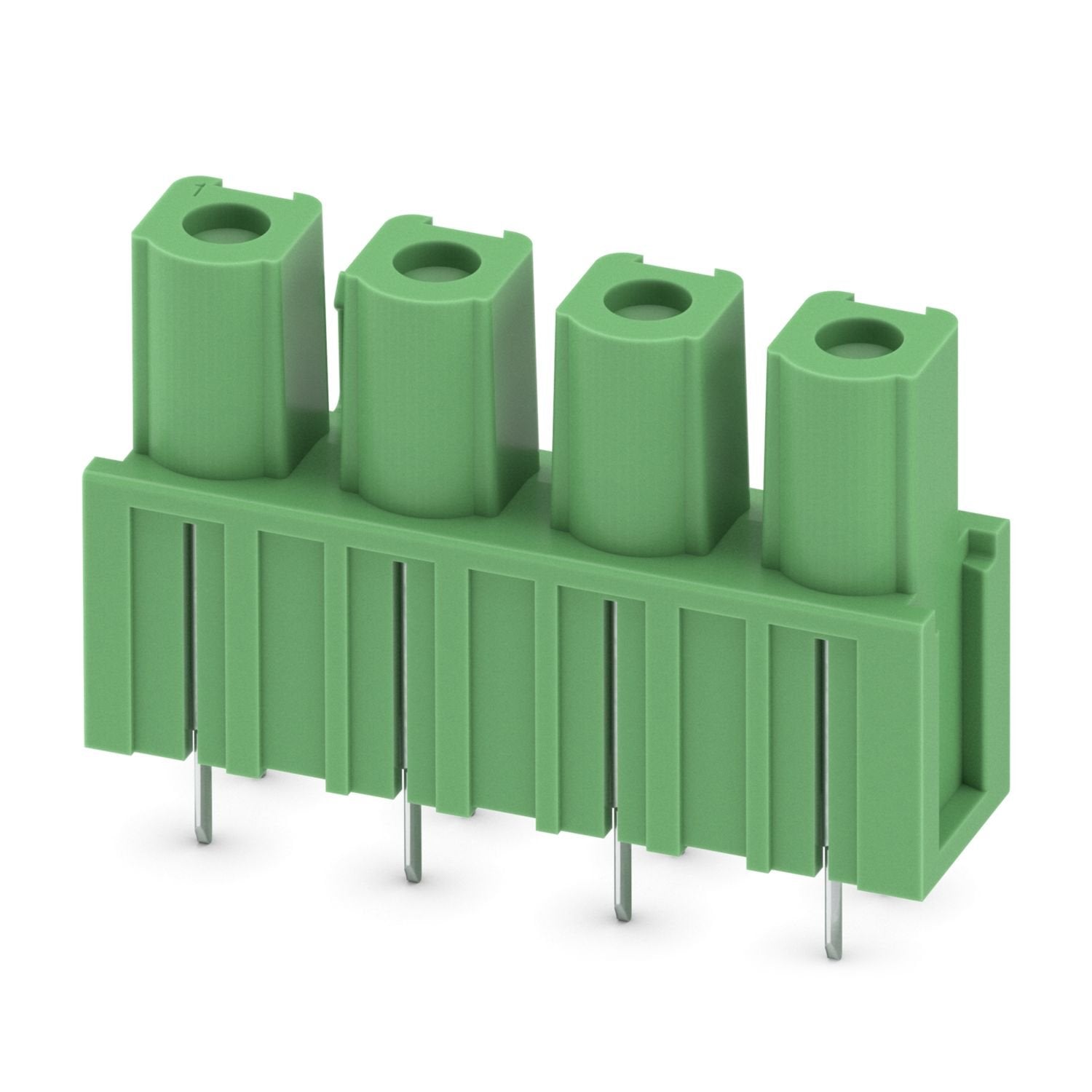 PCB headers, nominal cross section: 2.5 mm 2 , color: green, nominal current: 16 A, rated voltage (III/2): 630 V, contact surface: Sn, contact connection type: Socket, number of potentials: 4, number of rows: 1, number of positions: 4, number of connections: 4, product range: GICV 2,5 HC/..-G, pitch: 7.62 mm, mounting: Wave soldering, pin layout: Linear pinning, solder pin [P]: 3.6 mm, number of solder pins per potential: 2, plug-in system: COMBICON MSTB 2,5 HC, Pin connector pattern alignment: Standard, lo