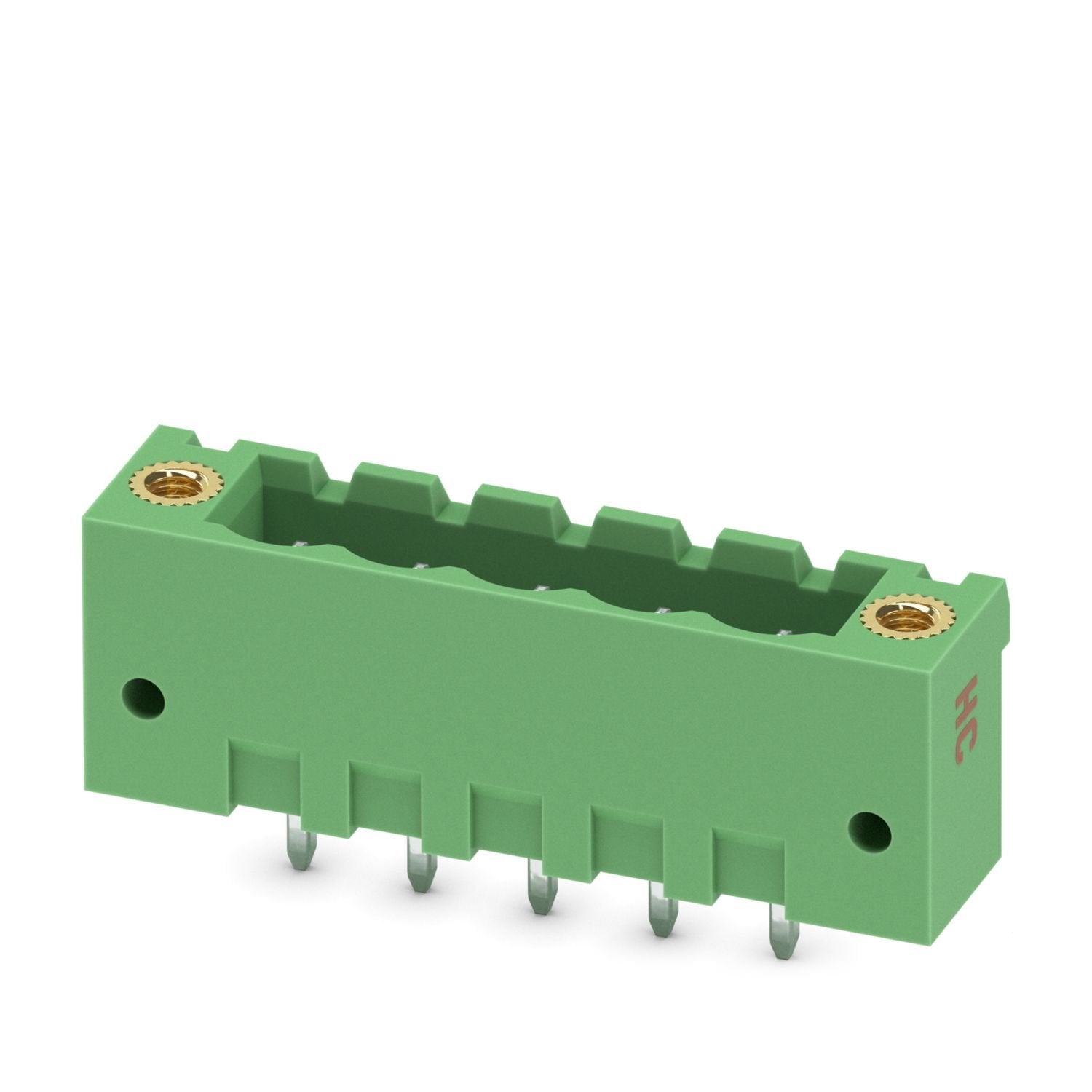 PCB headers, nominal cross section: 2.5 mm 2 , color: green, nominal current: 16 A (see derating curve), rated voltage (III/2): 320 V, contact surface: Sn, contact connection type: Pin, number of potentials: 5, number of rows: 1, number of positions: 5, number of connections: 5, product range: MSTBV 2,5 HC/..-GF, pitch: 5 mm, mounting: Wave soldering, pin layout: Linear pinning, solder pin [P]: 3.9 mm, number of solder pins per potential: 1, plug-in system: COMBICON MSTB 2,5 HC, Pin connector pattern alignm