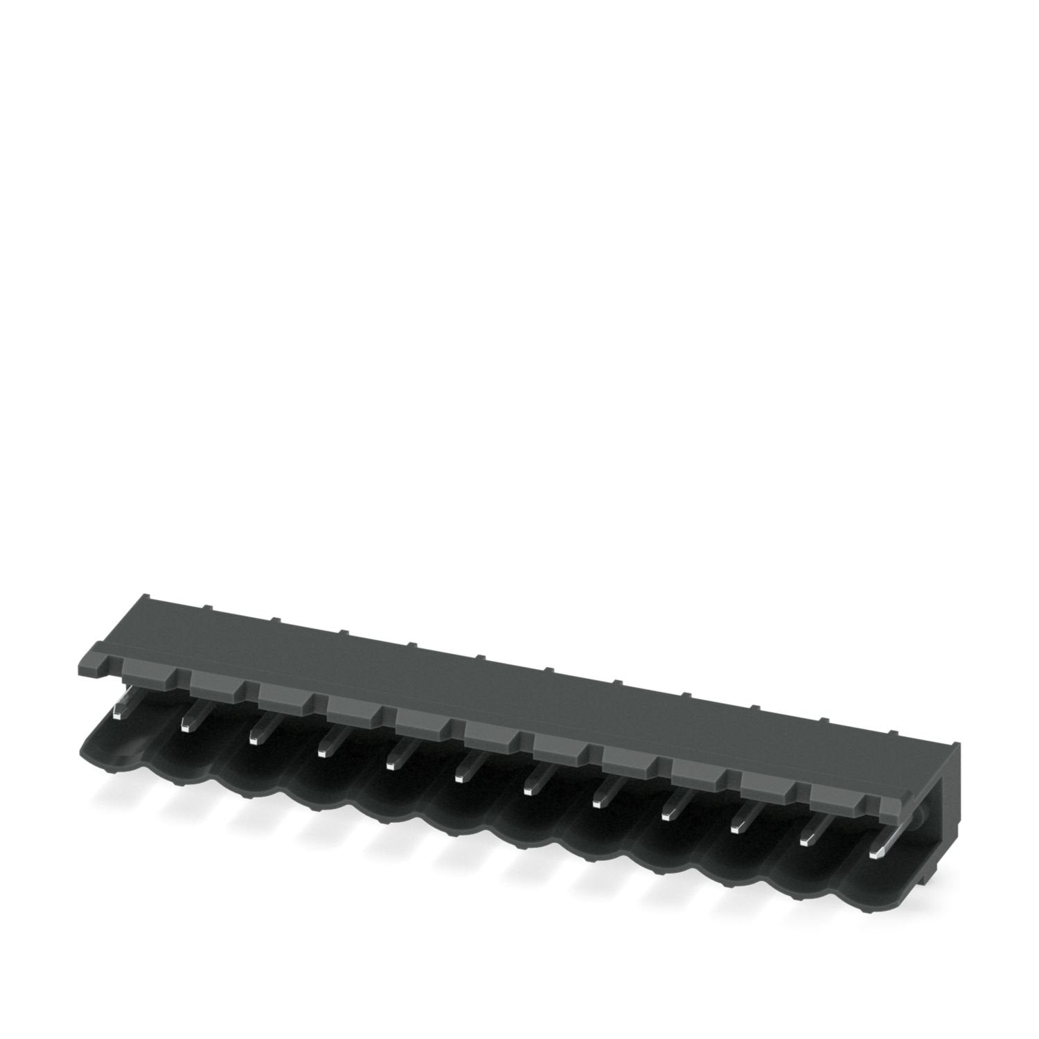 PCB headers, nominal cross section: 2.5 mm 2 , color: black, nominal current: 12 A, rated voltage (III/2): 320 V, contact surface: Sn, contact connection type: Pin, number of potentials: 12, number of rows: 1, number of positions: 12, number of connections: 12, product range: CC 2,5/..-G, pitch: 5.08 mm, mounting: THR soldering / wave soldering, pin layout: Linear pinning, solder pin [P]: 2.6 mm, number of solder pins per potential: 1, plug-in system: COMBICON MSTB 2,5, Pin connector pattern alignment: Stan