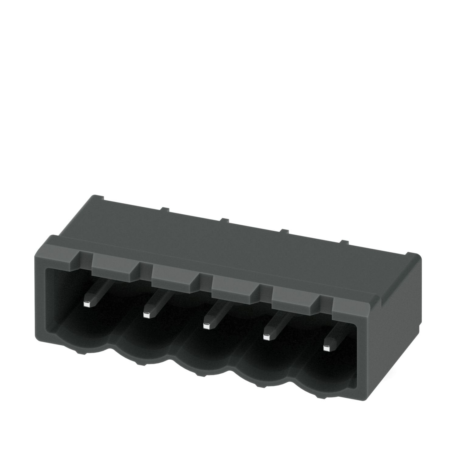PCB headers, nominal cross section: 2.5 mm 2 , color: black, nominal current: 12 A, rated voltage (III/2): 320 V, contact surface: Sn, contact connection type: Pin, number of potentials: 5, number of rows: 1, number of positions: 5, number of connections: 5, product range: CCA 2,5/..-G, pitch: 5.08 mm, connection method: Plug-in connection, mounting: THR soldering / wave soldering, pin layout: Linear pinning, solder pin [P]: 2.6 mm, number of solder pins per potential: 1, plug-in system: COMBICON MSTB 2,5, 
