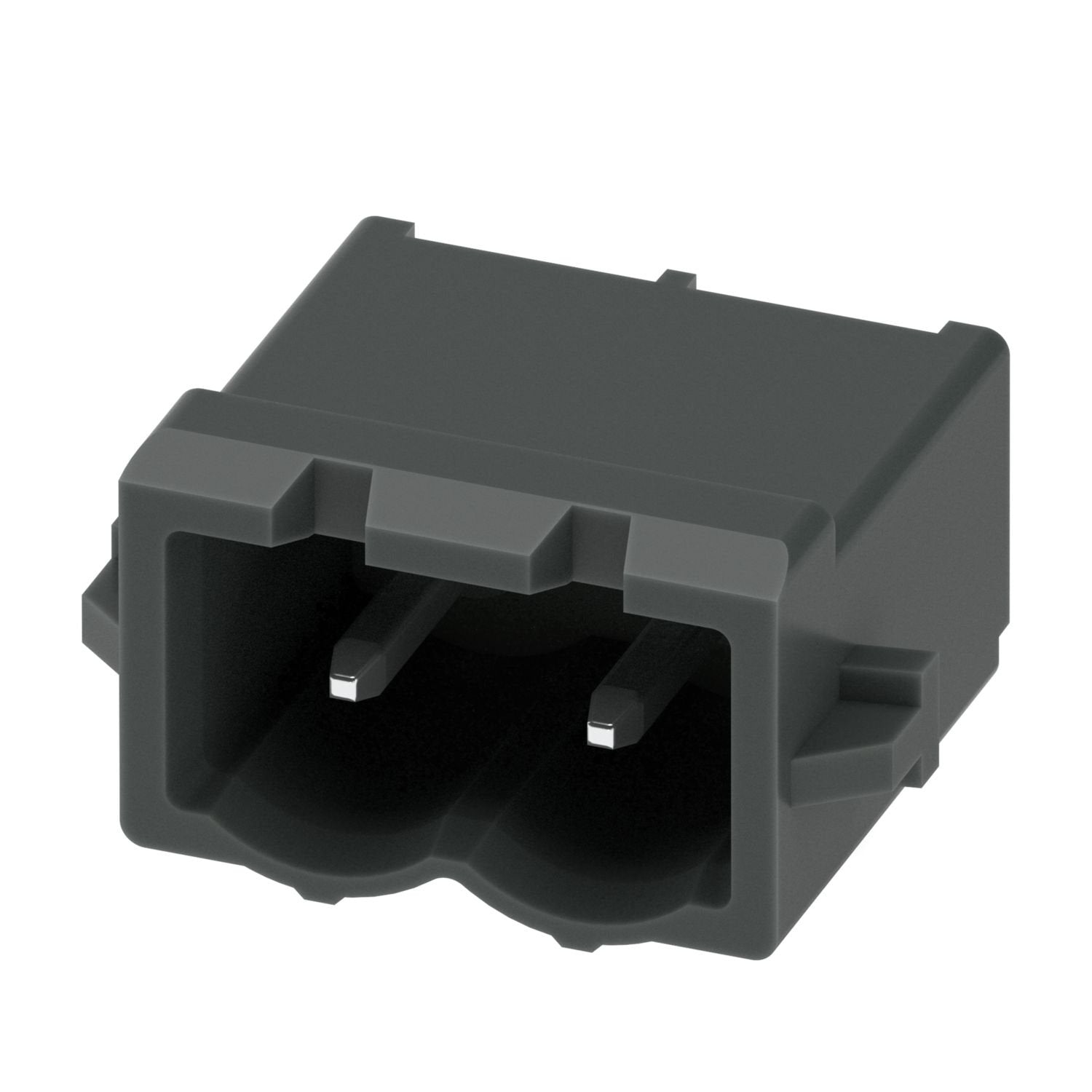 PCB headers, nominal cross section: 2.5 mm 2 , color: black, nominal current: 12 A, rated voltage (III/2): 320 V, contact surface: Sn, contact connection type: Pin, number of potentials: 2, number of rows: 1, number of positions: 2, number of connections: 2, product range: CCA 2,5/..-G-RN, pitch: 5.08 mm, mounting: THR soldering / wave soldering, pin layout: Linear pinning, solder pin [P]: 2.6 mm, number of solder pins per potential: 1, plug-in system: COMBICON MSTB 2,5, Pin connector pattern alignment: Sta