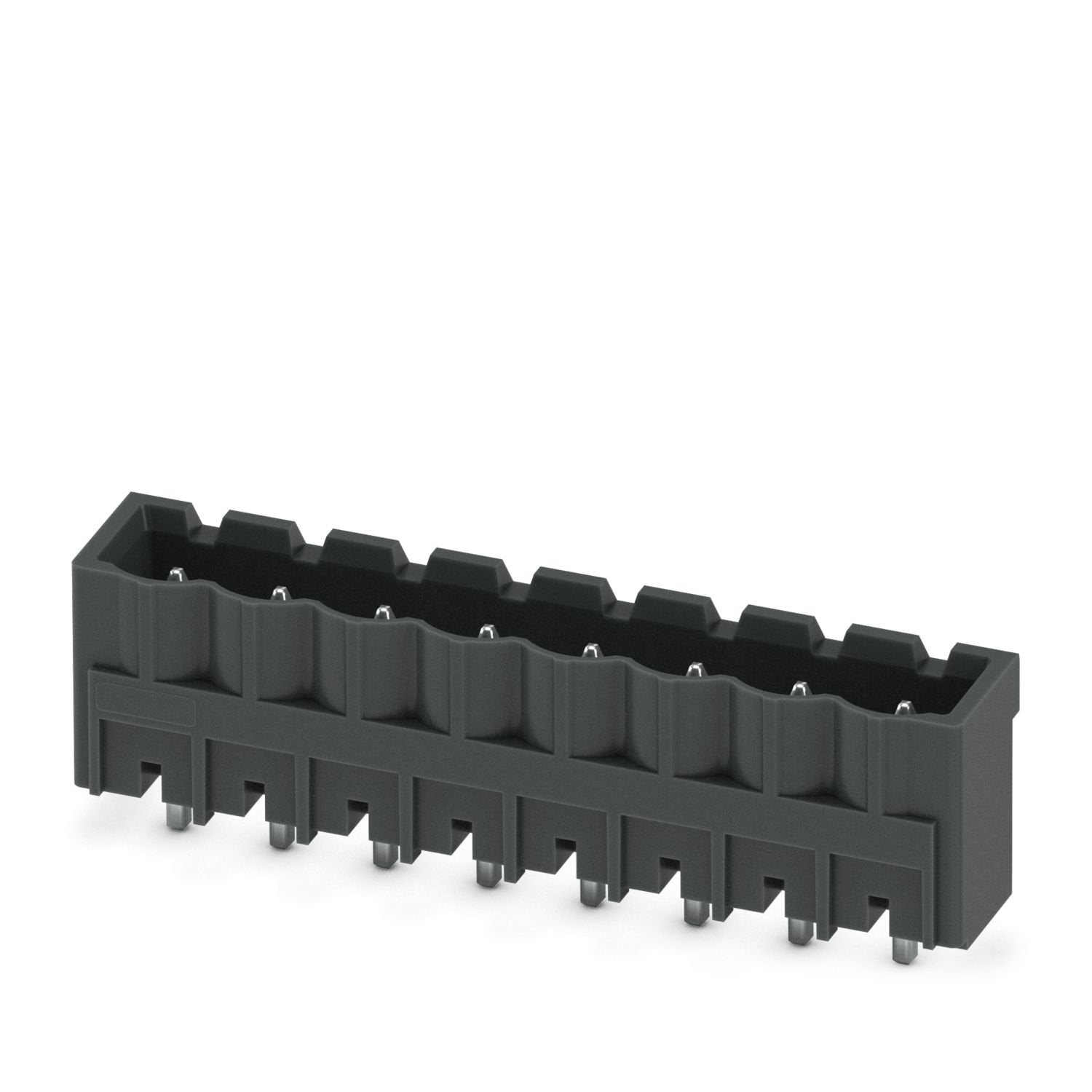 PCB headers, nominal cross section: 2.5 mm 2 , color: black, nominal current: 12 A, rated voltage (III/2): 320 V, contact surface: Sn, contact connection type: Pin, number of potentials: 8, number of rows: 1, number of positions: 8, number of connections: 8, product range: CCVA 2,5/..-G, pitch: 5.08 mm, mounting: THR soldering / wave soldering, pin layout: Linear pinning, solder pin [P]: 2.6 mm, number of solder pins per potential: 1, plug-in system: COMBICON MSTB 2,5, Pin connector pattern alignment: Stand