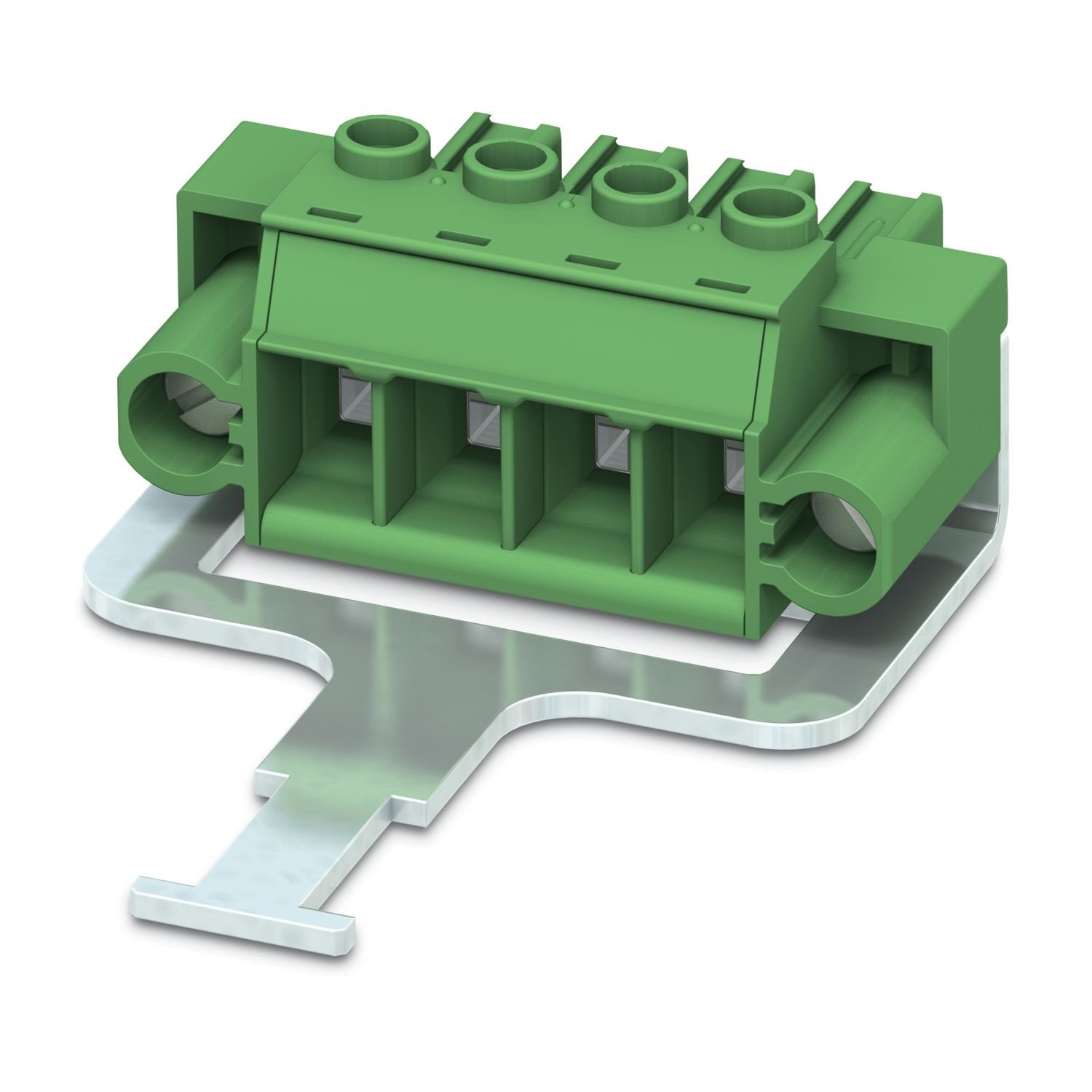 PCB connector, nominal cross section: 6 mm 2 , color: green, nominal current: 32 A, rated voltage (III/2): 1000 V, contact surface: Sn, contact connection type: Socket, number of potentials: 2, number of rows: 1, number of positions: 2, number of connections: 2, product range: PC 5/..-STF1-SH, pitch: 7.62 mm, connection method: Screw connection with tension sleeve, screw head form: H1L Slotted Phillips recess, conductor/PCB connection direction: 0 °, locking clip: - without locking clip, plug-in system: COM