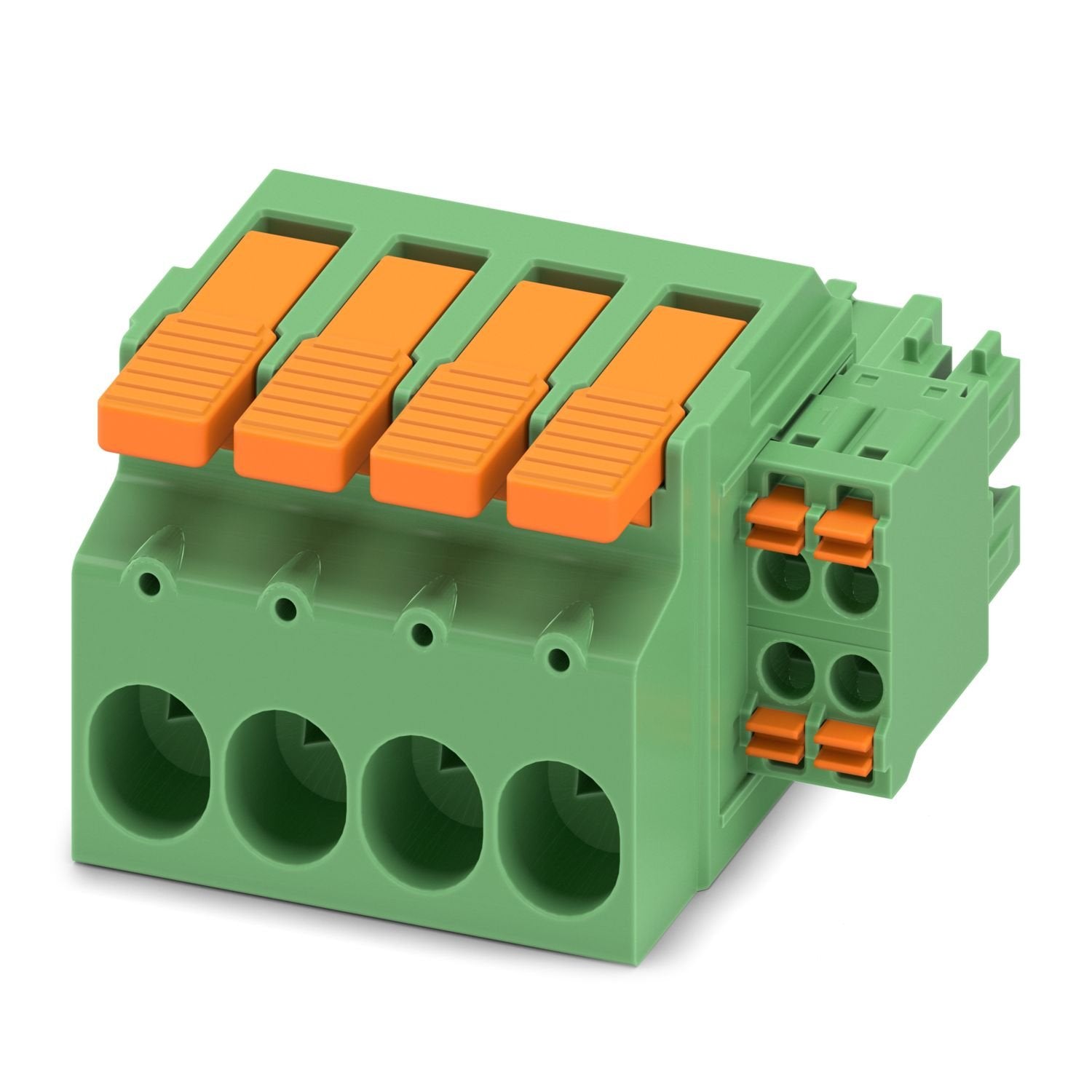 PCB hybrid connector, nominal cross section: 6 mm 2 , color: green, nominal current: 41 A, 8 A, rated voltage (III/2): 1000 V, contact surface: Sn, contact connection type: Socket, number of potentials: 8, number of rows: 1, number of positions: 8, number of connections: 8, product range: LPCH 6/..+4-ST, pitch: 7.62 mm, connection method: Lever Push-in connection, conductor/PCB connection direction: 0 °, plug-in system: COMBICON PC 6 hybrid, locking: without, mounting method: without, type of packaging: pac