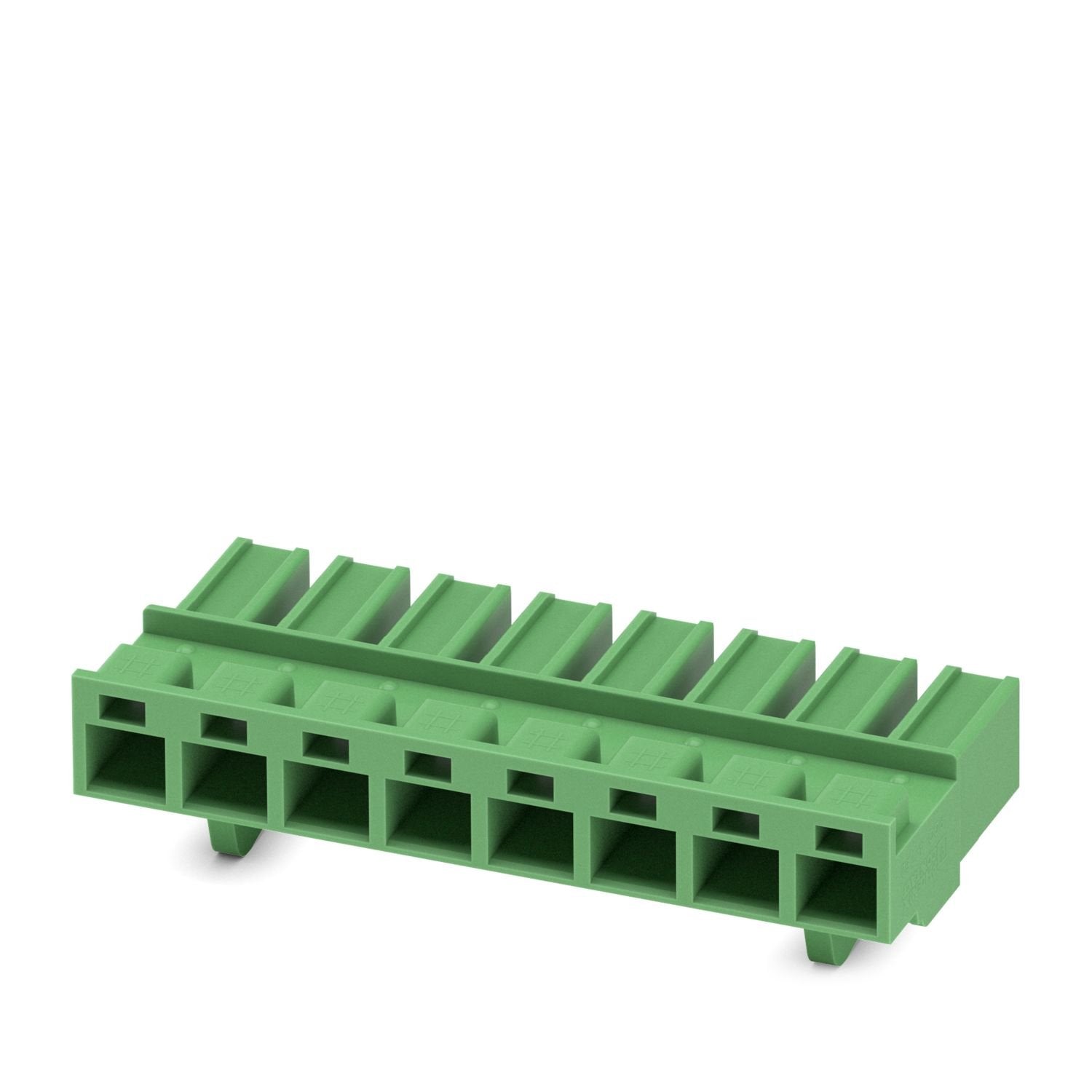 PCB connector, nominal cross section: 4 mm 2 , color: green, nominal current: 20 A, rated voltage (III/2): 1000 V, contact connection type: Socket, number of potentials: 8, number of rows: 1, number of positions: 8, number of connections: 8, product range: PCC 4/..-ST, pitch: 7.62 mm, connection method: Crimp connection, conductor/PCB connection direction: 0 °, locking clip: - Locking clip, plug-in system: COMBICON PC 4, locking: without, mounting method: without, type of packaging: packed in cardboard, Cor
