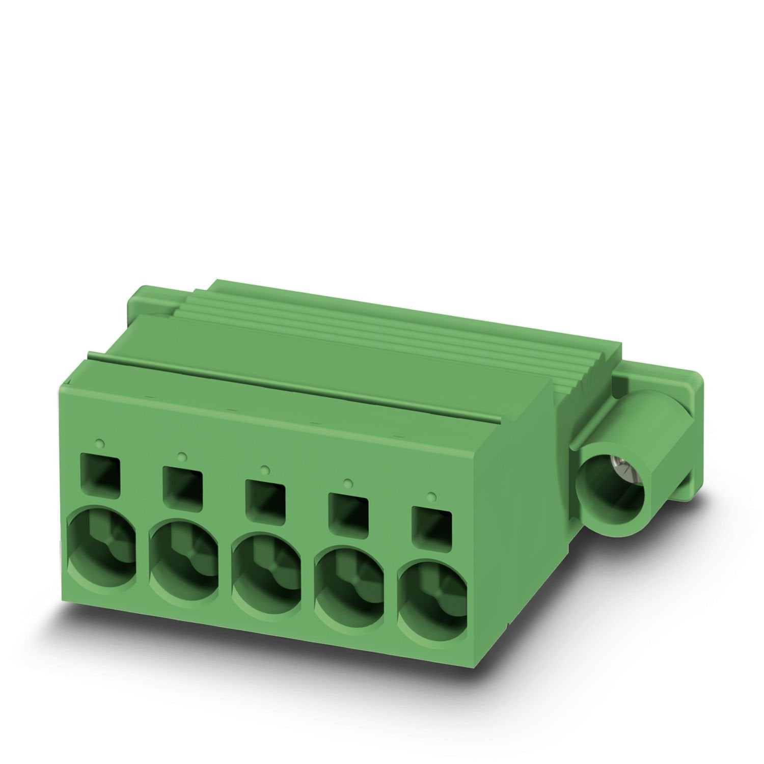 PCB connector, nominal cross section: 6 mm 2 , color: green, nominal current: 32 A, rated voltage (III/2): 1000 V, contact surface: Sn, contact connection type: Pin, number of potentials: 2, number of rows: 1, number of positions: 2, number of connections: 2, product range: ISPC 5/..-STF, pitch: 7.62 mm, connection method: Push-in spring connection, conductor/PCB connection direction: 0 °, locking clip: - without locking clip, plug-in system: COMBICON PC 5, locking: Screw locking mechanism, mounting method: