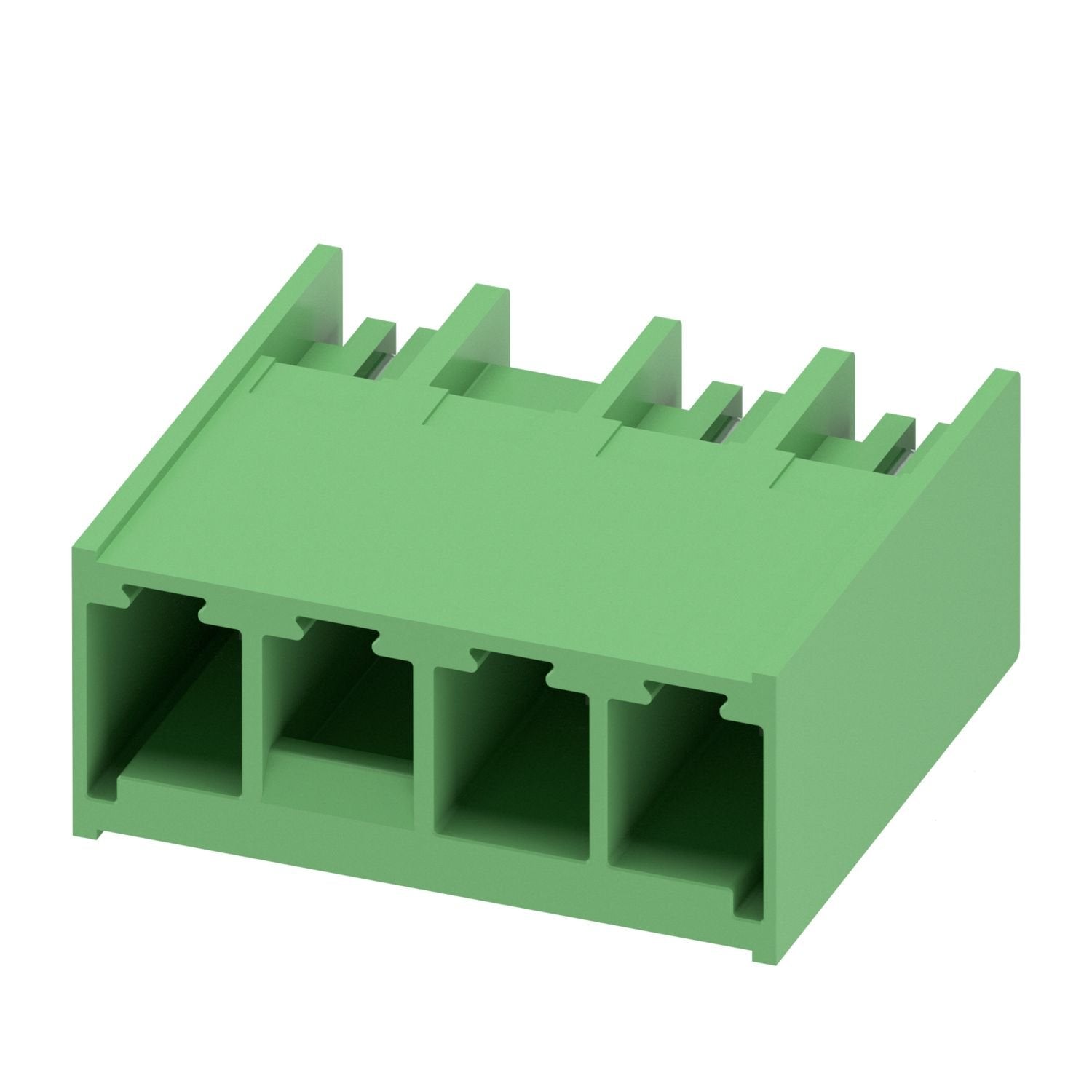 PCB headers, nominal cross section: 6 mm 2 , color: green, nominal current: 41 A, rated voltage (III/2): 630 V, contact surface: Sn, contact connection type: Pin, number of potentials: 3, number of rows: 1, number of positions: 3, number of connections: 3, product range: PC 6/..-GL2, pitch: 7.62 mm, mounting: Wave soldering, pin layout: Linear pinning, solder pin [P]: 2.6 mm, number of solder pins per potential: 3, plug-in system: COMBICON PC 6, Pin connector pattern alignment: Standard, locking: Snap-in lo