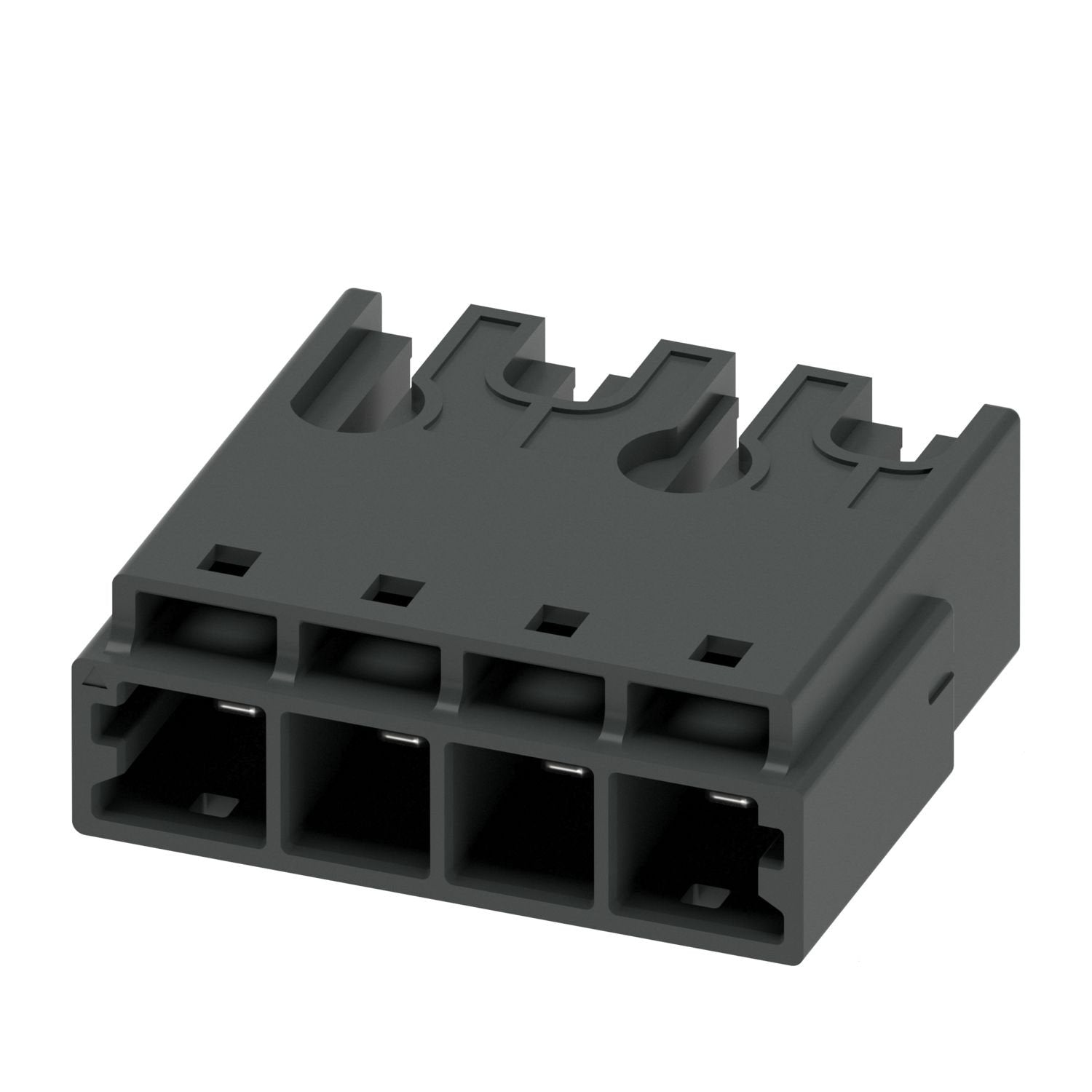 PCB headers, nominal cross section: 4 mm 2 , color: black, nominal current: 24 A, rated voltage (III/2): 800 V, contact surface: Sn, contact connection type: Pin, number of rows: 1, number of positions: 4, product range: PC 4/..-G-THR, pitch: 6.35 mm, mounting: THR soldering / wave soldering, pin layout: Zigzag pinning M, solder pin [P]: 2.6 mm, number of solder pins per potential: 1, plug-in system: COMBICON PC 4, Pin connector pattern alignment: Standard, locking: without, mounting method: without, type o