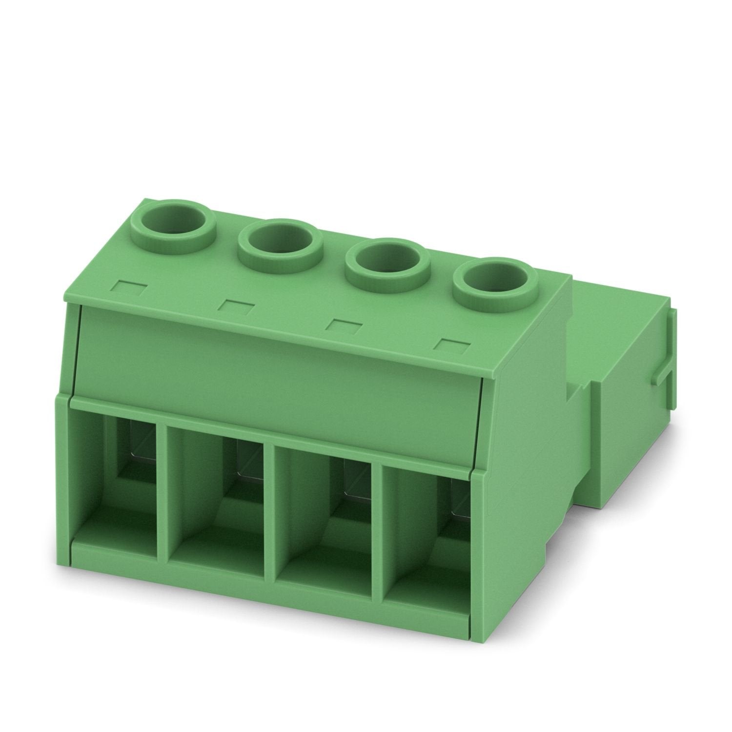 PCB connector, nominal cross section: 16 mm 2 , color: green, nominal current: 76 A, rated voltage (III/2): 1000 V, contact surface: Ag, contact connection type: Pin, number of potentials: 4, number of rows: 1, number of positions: 4, number of connections: 4, product range: IPC 16/..-ST, pitch: 10.16 mm, connection method: Screw connection with tension sleeve, screw head form: L Slotted, conductor/PCB connection direction: 0 °, locking clip: - without locking clip, plug-in system: COMBICON PC 16, locking: 