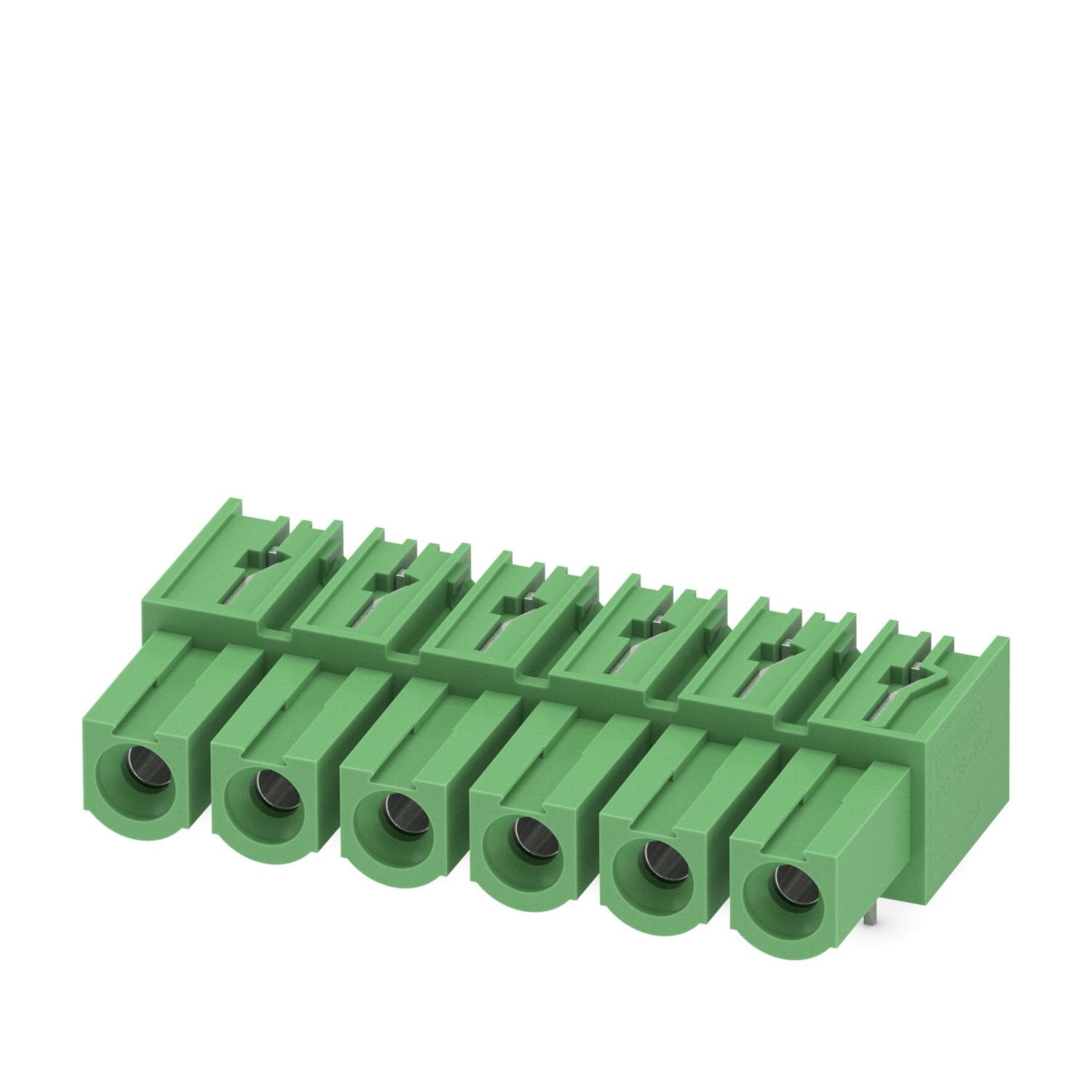 PCB headers, nominal cross section: 16 mm 2 , color: green, nominal current: 76 A, rated voltage (III/2): 1000 V, contact surface: Ag, contact connection type: Socket, number of potentials: 6, number of rows: 1, number of positions: 6, number of connections: 6, product range: IPC 16/..-G, pitch: 10.16 mm, mounting: Wave soldering, pin layout: Linear pinning, solder pin [P]: 4 mm, number of solder pins per potential: 3, plug-in system: COMBICON PC 16, Pin connector pattern alignment: Standard, locking: witho