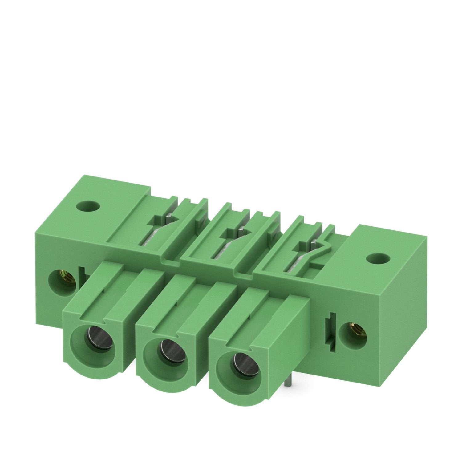 PCB headers, nominal cross section: 16 mm 2 , color: green, nominal current: 76 A, rated voltage (III/2): 1000 V, contact surface: Ag, contact connection type: Socket, number of potentials: 3, number of rows: 1, number of positions: 3, number of connections: 3, product range: IPC 16/..-GF, pitch: 10.16 mm, mounting: Wave soldering, pin layout: Linear pinning, solder pin [P]: 4 mm, number of solder pins per potential: 3, plug-in system: COMBICON PC 16, Pin connector pattern alignment: Standard, locking: Scre
