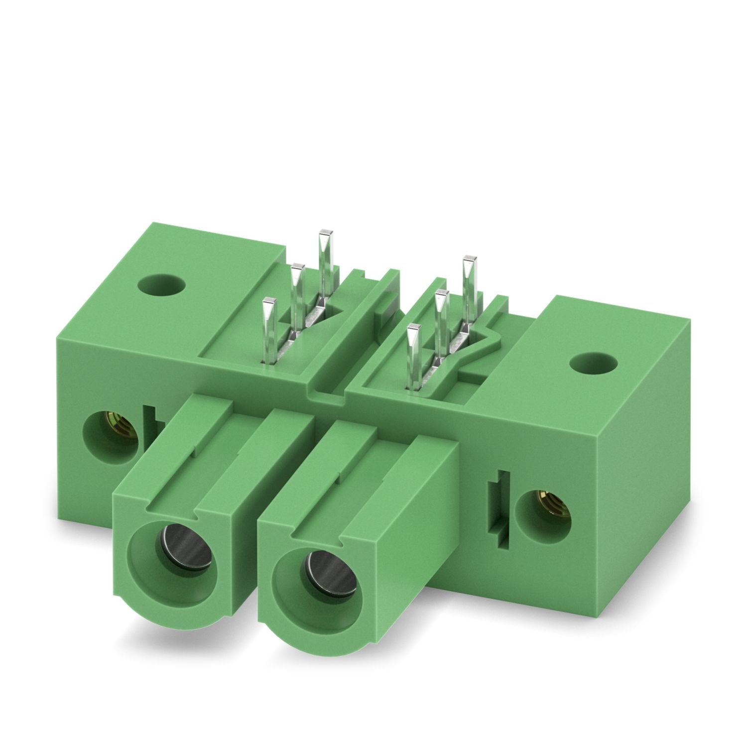 PCB headers, nominal cross section: 16 mm 2 , color: green, nominal current: 76 A, rated voltage (III/2): 1000 V, contact surface: Ag, contact connection type: Socket, number of potentials: 2, number of rows: 1, number of positions: 2, number of connections: 2, product range: IPC 16/..-GFU, pitch: 10.16 mm, mounting: Wave soldering, pin layout: Linear pinning, solder pin [P]: 4 mm, number of solder pins per potential: 3, plug-in system: COMBICON PC 16, Pin connector pattern alignment: reversed, locking: Scr