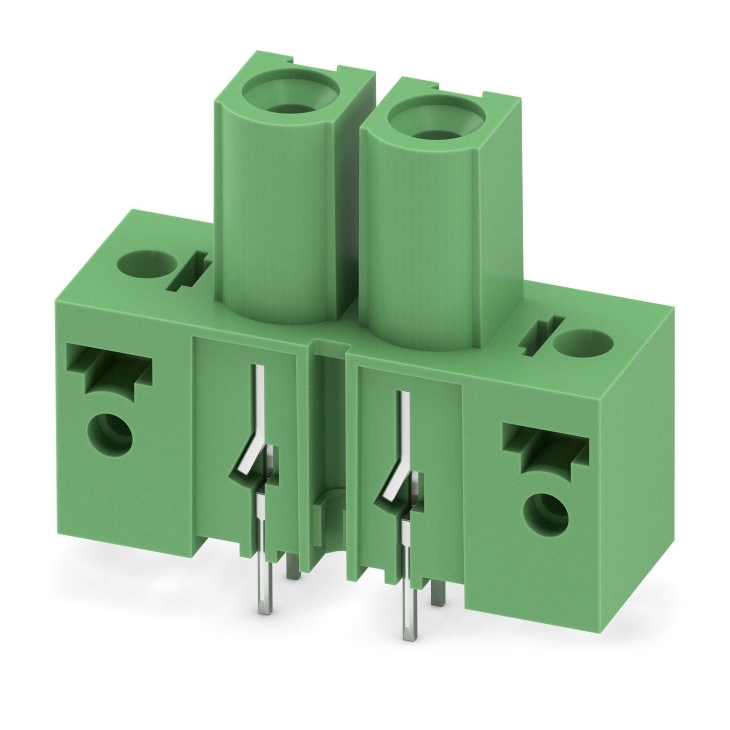 PCB headers, nominal cross section: 16 mm 2 , color: green, nominal current: 76 A, rated voltage (III/2): 1000 V, contact surface: Ag, contact connection type: Socket, number of potentials: 2, number of rows: 1, number of positions: 2, number of connections: 2, product range: IPCV 16/..-GF, pitch: 10.16 mm, mounting: Wave soldering, pin layout: Linear pinning, solder pin [P]: 4 mm, number of solder pins per potential: 3, plug-in system: COMBICON PC 16, Pin connector pattern alignment: Standard, locking: Scr