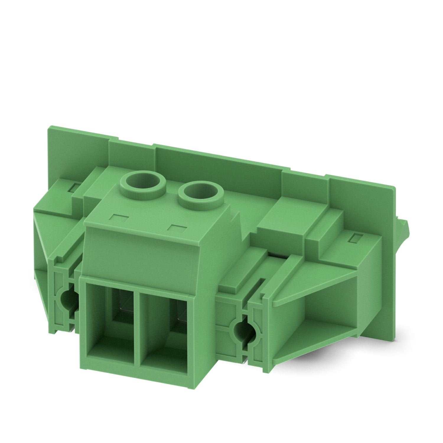 Feed-through connector, nominal cross section: 16 mm 2 , color: green, nominal current: 76 A, rated voltage (III/2): 1000 V, contact surface: Ag, contact connection type: Socket, number of potentials: 2, number of rows: 1, number of positions: 2, number of connections: 2, product range: DFK-IPC 16/..-STF, pitch: 10.16 mm, connection method: Screw connection with tension sleeve, screw head form: L Slotted, conductor/PCB connection direction: 0 °, plug-in system: COMBICON PC 16, Pin connector pattern alignmen