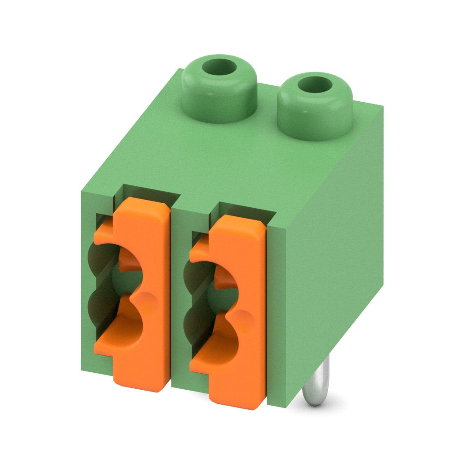 Printed circuit board terminal, nominal current: 4 A, rated voltage (III/2): 250 V, nominal cross section: 0.5 mm 2 , number of potentials: 2, number of rows: 1, number of positions per row: 2, product range: FK-MPT 0,5/..-H, pitch: 3.5 mm, connection method: Push-in spring connection, mounting: Wave soldering, conductor/PCB connection direction: 0 °, color: green, Pin layout: Linear pinning, Solder pin [P]: 4 mm, number of solder pins per potential: 1, type of packaging: packed in cardboard