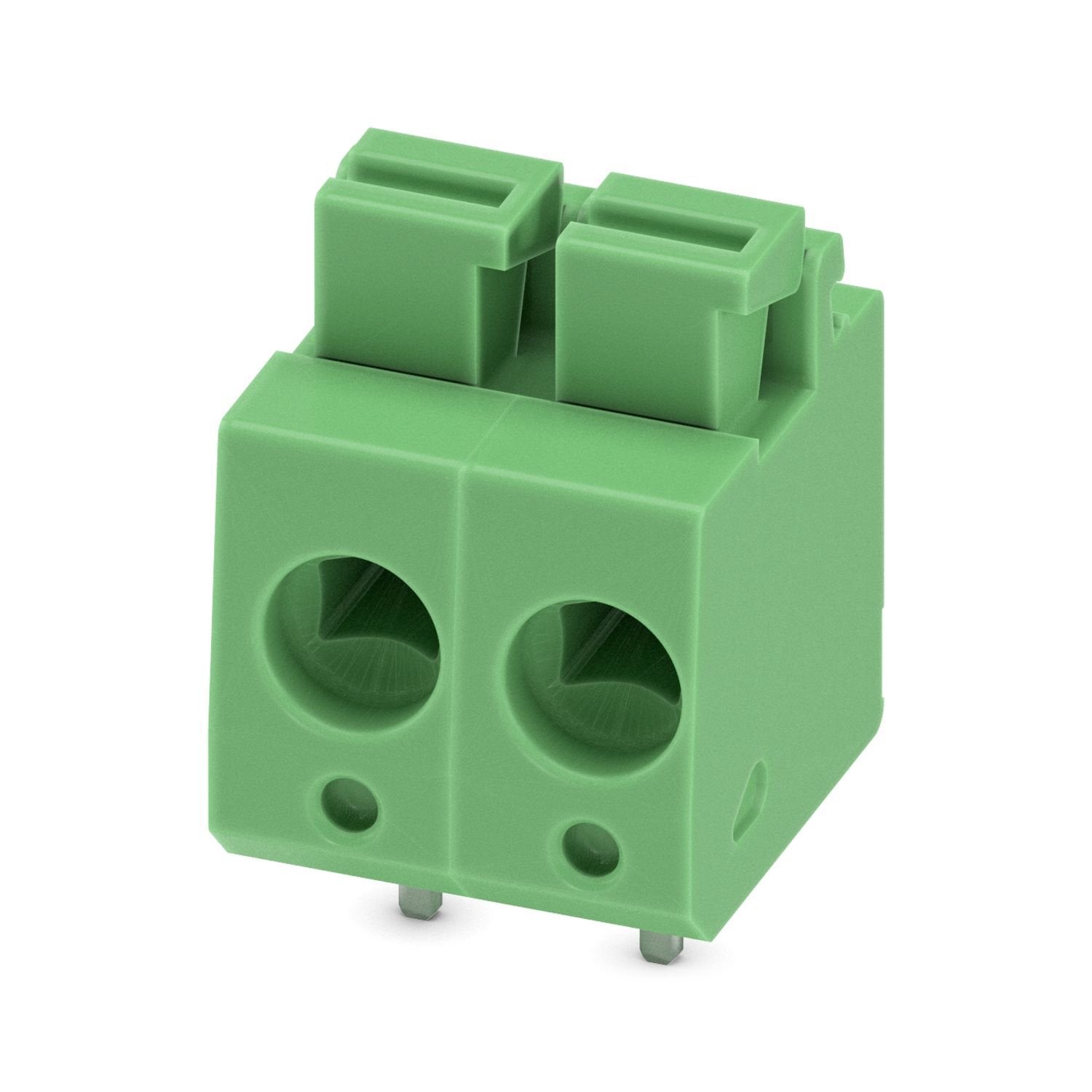 Printed circuit board terminal, nominal current: 16 A, rated voltage (III/2): 400 V, nominal cross section: 1.5 mm 2 , number of potentials: 2, number of rows: 1, number of positions per row: 2, product range: PTS 1,5/..-H, pitch: 5 mm, connection method: Push-in spring connection, mounting: Wave soldering, conductor/PCB connection direction: 0 °, color: green, Pin layout: Linear pinning, Solder pin [P]: 2.5 mm, number of solder pins per potential: 1, type of packaging: packed in cardboard