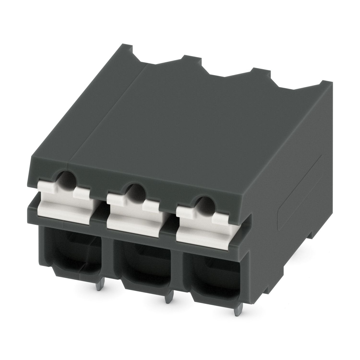 Printed circuit board terminal, nominal current: 17.5 A, rated voltage (III/2): 160 V, nominal cross section: 1.5 mm 2 , number of potentials: 3, number of rows: 1, number of positions per row: 3, product range: SPT 1,5/..-H-THR, pitch: 3.81 mm, connection method: Push-in spring connection, mounting: THR soldering / wave soldering, conductor/PCB connection direction: 0 °, color: black, Pin layout: Linear pinning, Solder pin [P]: 2 mm, number of solder pins per potential: 2, type of packaging: 32 mm wide tap