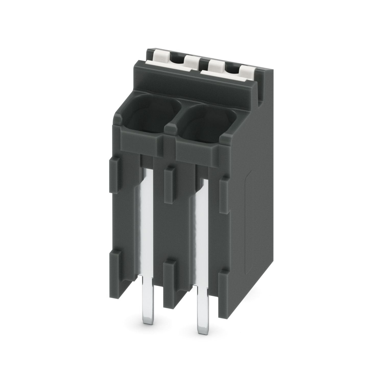 Printed circuit board terminal, nominal current: 17.5 A, rated voltage (III/2): 160 V, nominal cross section: 1.5 mm 2 , number of potentials: 2, number of rows: 1, number of positions per row: 2, product range: SPT 1,5/..-V-THR, pitch: 3.5 mm, connection method: Push-in spring connection, mounting: THR soldering / wave soldering, conductor/PCB connection direction: 90 °, color: black, Pin layout: Linear pinning, Solder pin [P]: 2 mm, number of solder pins per potential: 2, type of packaging: 24 mm wide tap