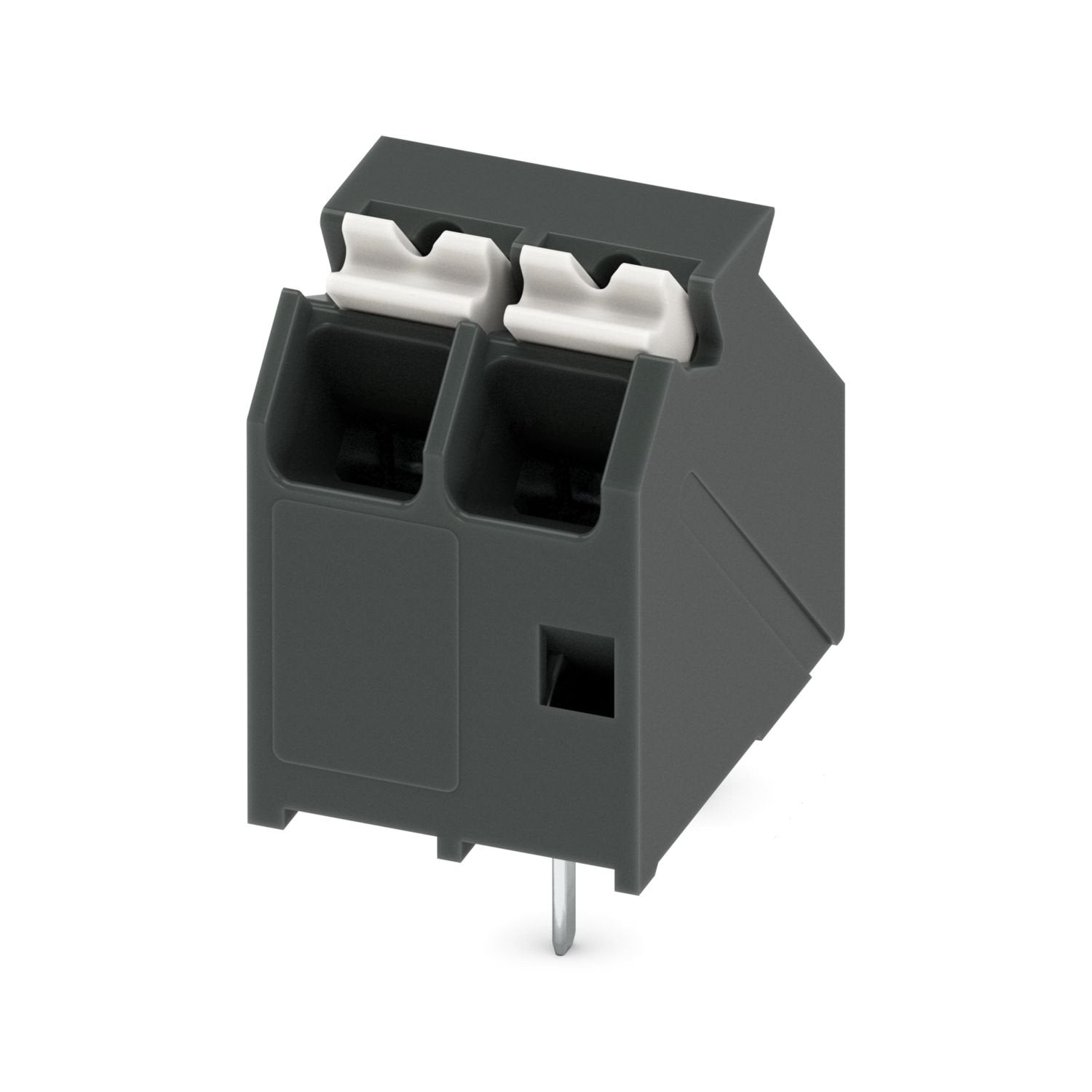 Printed circuit board terminal, nominal current: 17.5 A, rated voltage (III/2): 160 V, nominal cross section: 1.5 mm 2 , number of rows: 1, number of positions per row: 2, product range: SPTA 1,5/..-THR, pitch: 3.81 mm, connection method: Push-in spring connection, mounting: THR soldering / wave soldering, conductor/PCB connection direction: 45 °, color: black, Pin layout: Linear pinning, Solder pin [P]: 2.6 mm, number of solder pins per potential: 1, type of packaging: 32 mm wide tape