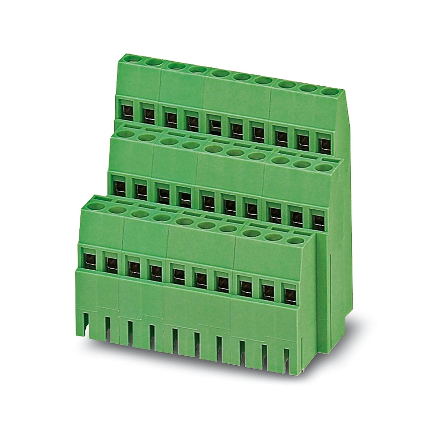 Printed circuit board terminal, nominal current: 15 A, rated voltage (III/2): 400 V, nominal cross section: 1.5 mm 2 , number of potentials: 8, number of rows: 4, number of positions per row: 2, product range: MK4DS 1,5/..- BCD, pitch: 5.08 mm, connection method: Screw connection with tension sleeve, screw head form: L Slotted, mounting: Wave soldering, conductor/PCB connection direction: 0 °, color: green, Pin layout: Linear pinning, Solder pin [P]: 3.5 mm, number of solder pins per potential: 1, type of p