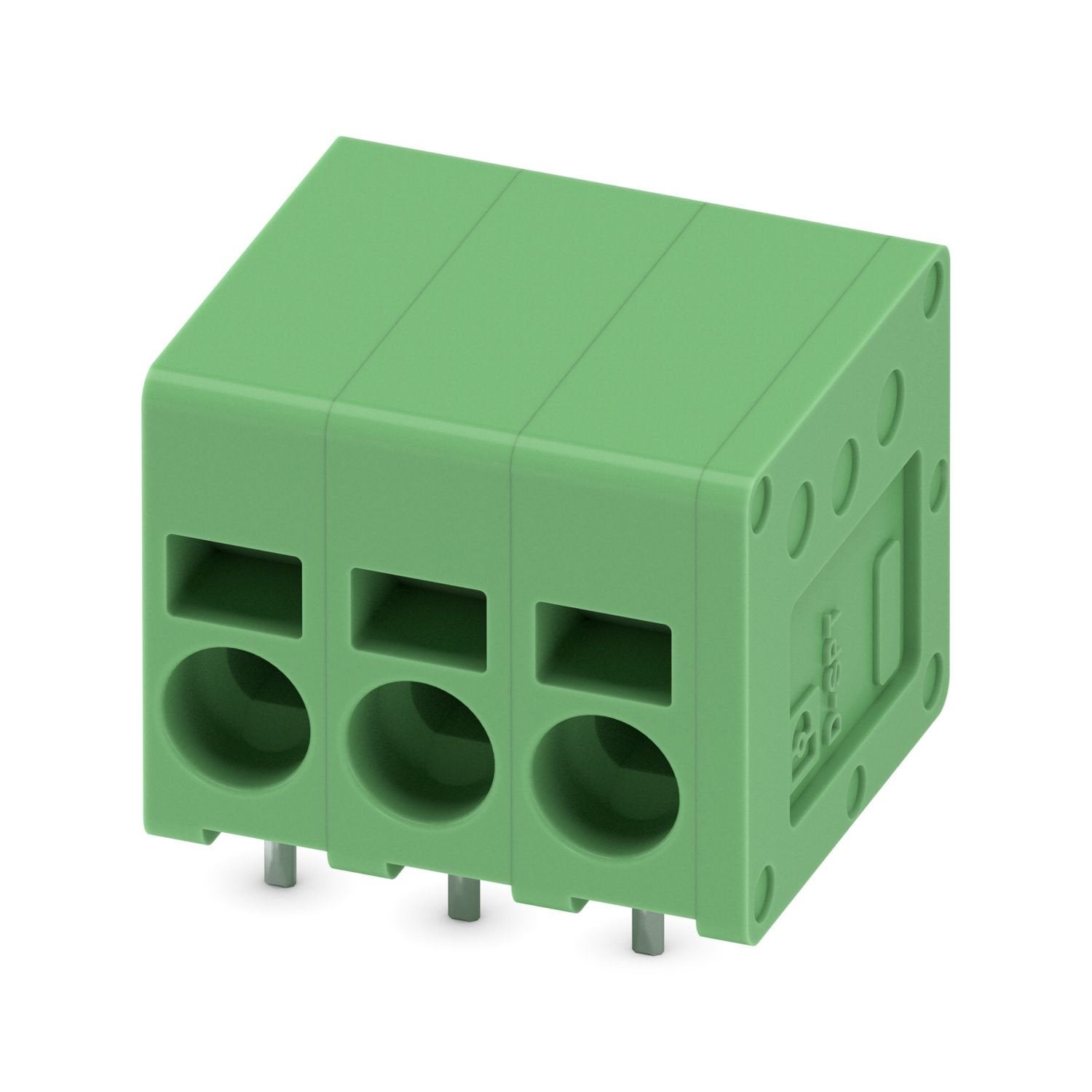 Printed circuit board terminal, nominal current: 24 A, rated voltage (III/2): 400 V, nominal cross section: 2.5 mm 2 , number of potentials: 3, number of rows: 1, number of positions per row: 3, product range: SPT 2,5/..-H, pitch: 5 mm, connection method: Push-in spring connection, mounting: Wave soldering, conductor/PCB connection direction: 0 °, color: green, Pin layout: Linear pinning, Solder pin [P]: 2.5 mm, number of solder pins per potential: 2, type of packaging: packed in cardboard