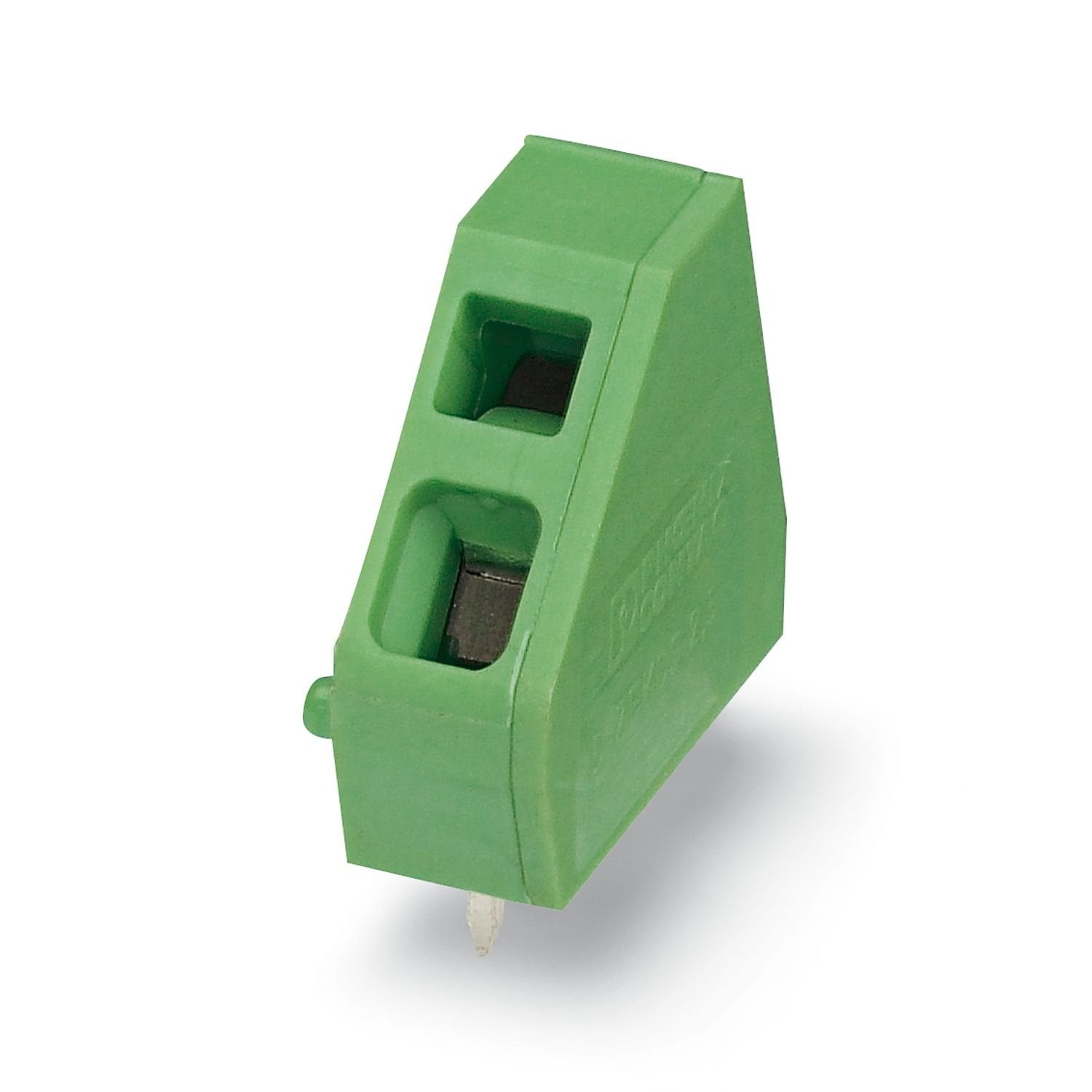 Printed circuit board terminal, nominal current: 22 A, nominal cross section: 2.5 mm 2 , number of potentials: 1, number of rows: 1, number of positions per row: 1, product range: ZFKDS(A) 2,5-EX, pitch: 5.08 mm, connection method: Spring-cage connection, mounting: Wave soldering, conductor/PCB connection direction: 45 °, color: green, Pin layout: Linear pinning, Solder pin [P]: 3.5 mm, number of solder pins per potential: 2, type of packaging: packed in cardboard