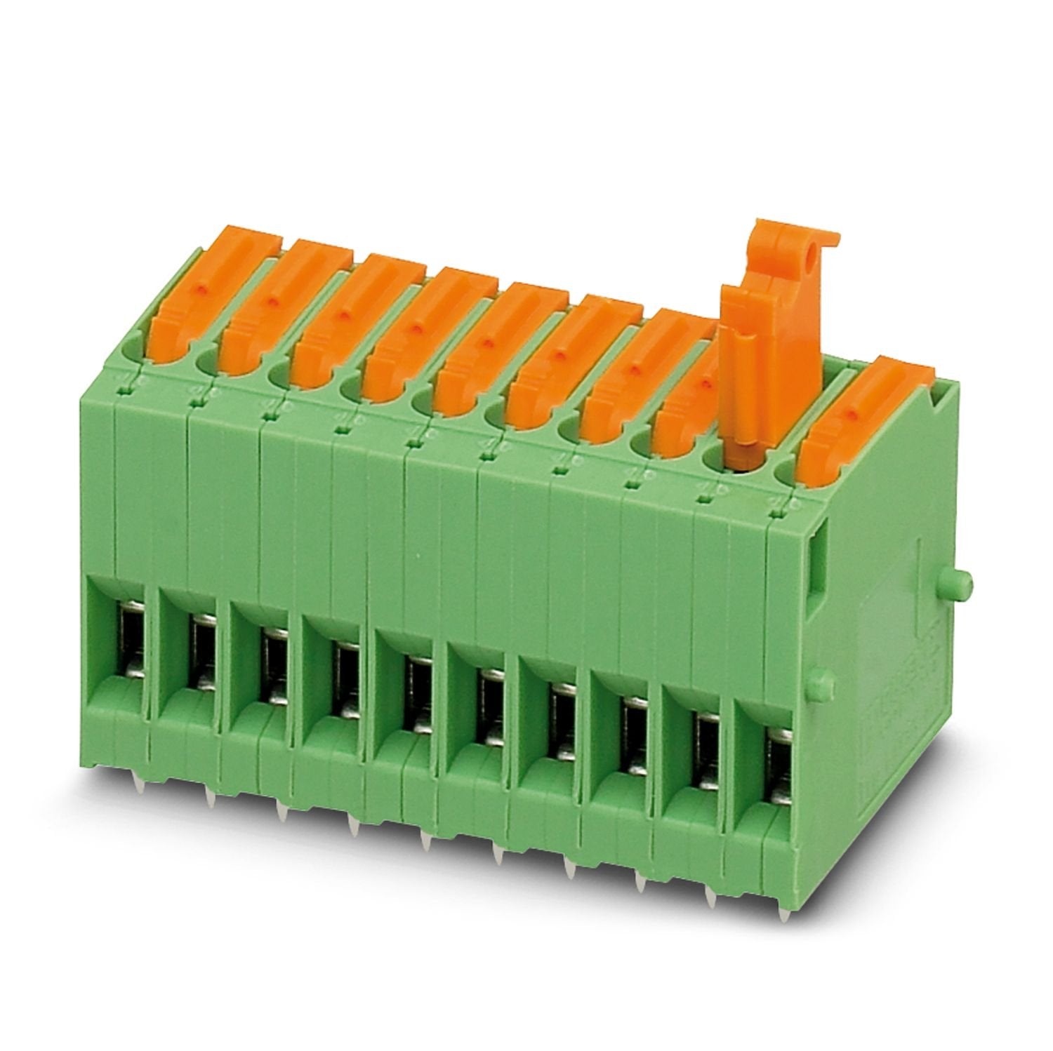 Printed circuit board terminal, nominal current: 15 A, rated voltage (III/2): 320 V, nominal cross section: 2.5 mm 2 , number of potentials: 1, number of rows: 1, number of positions per row: 1, product range: KDS 3-MT, pitch: 5.08 mm, connection method: Screw connection with tension sleeve, screw head form: L Slotted, mounting: Wave soldering, conductor/PCB connection direction: 0 °, color: green, Pin layout: Linear pinning, Solder pin [P]: 3.5 mm, number of solder pins per potential: 2, type of packaging:
