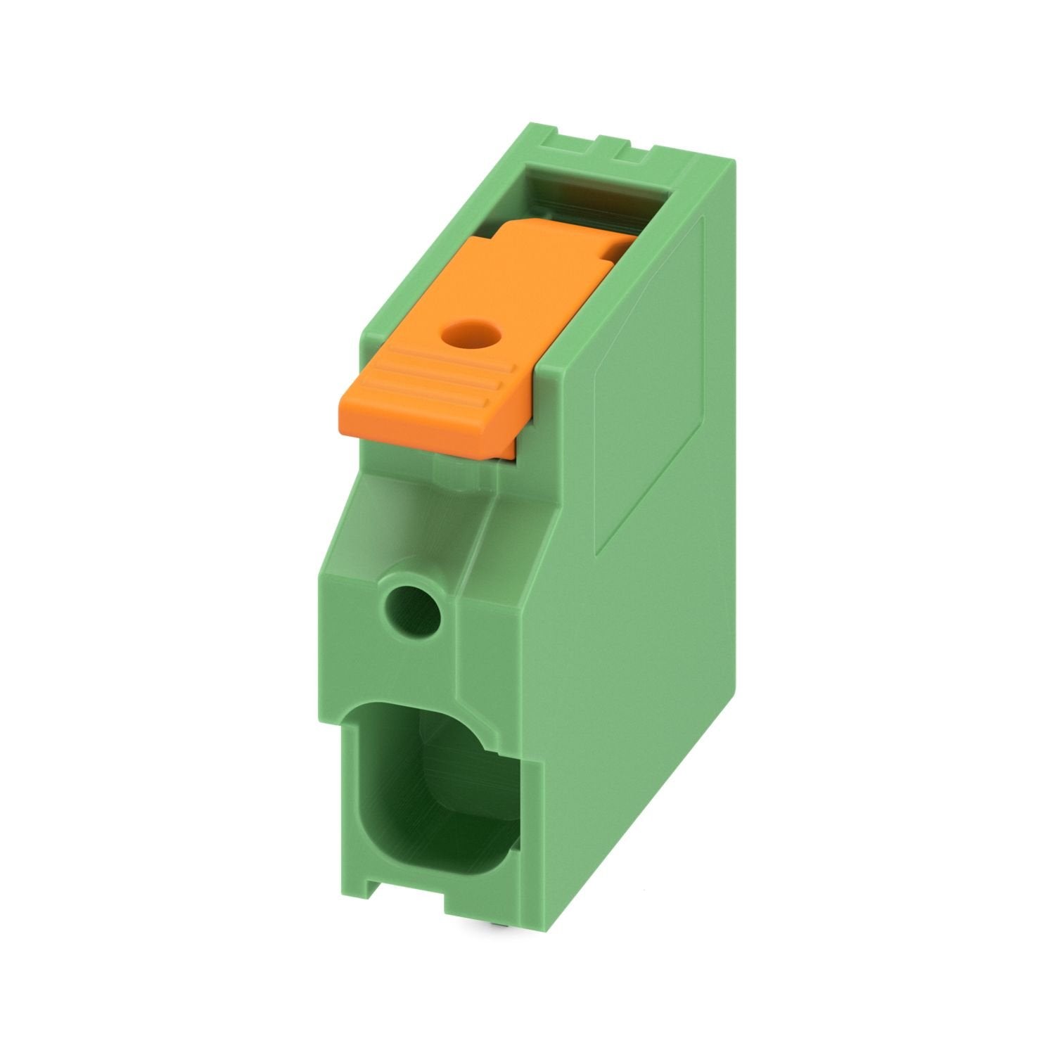 Printed circuit board terminal, nominal current: 41 A, rated voltage (III/2): 630 V, nominal cross section: 6 mm 2 , number of potentials: 1, number of rows: 1, number of positions per row: 1, product range: LPT 6/, pitch: 7.5 mm, connection method: Lever Push-in connection, mounting: Wave soldering, conductor/PCB connection direction: 0 °, color: green, Pin layout: Linear pinning, Solder pin [P]: 3.6 mm, type of packaging: packed in cardboard