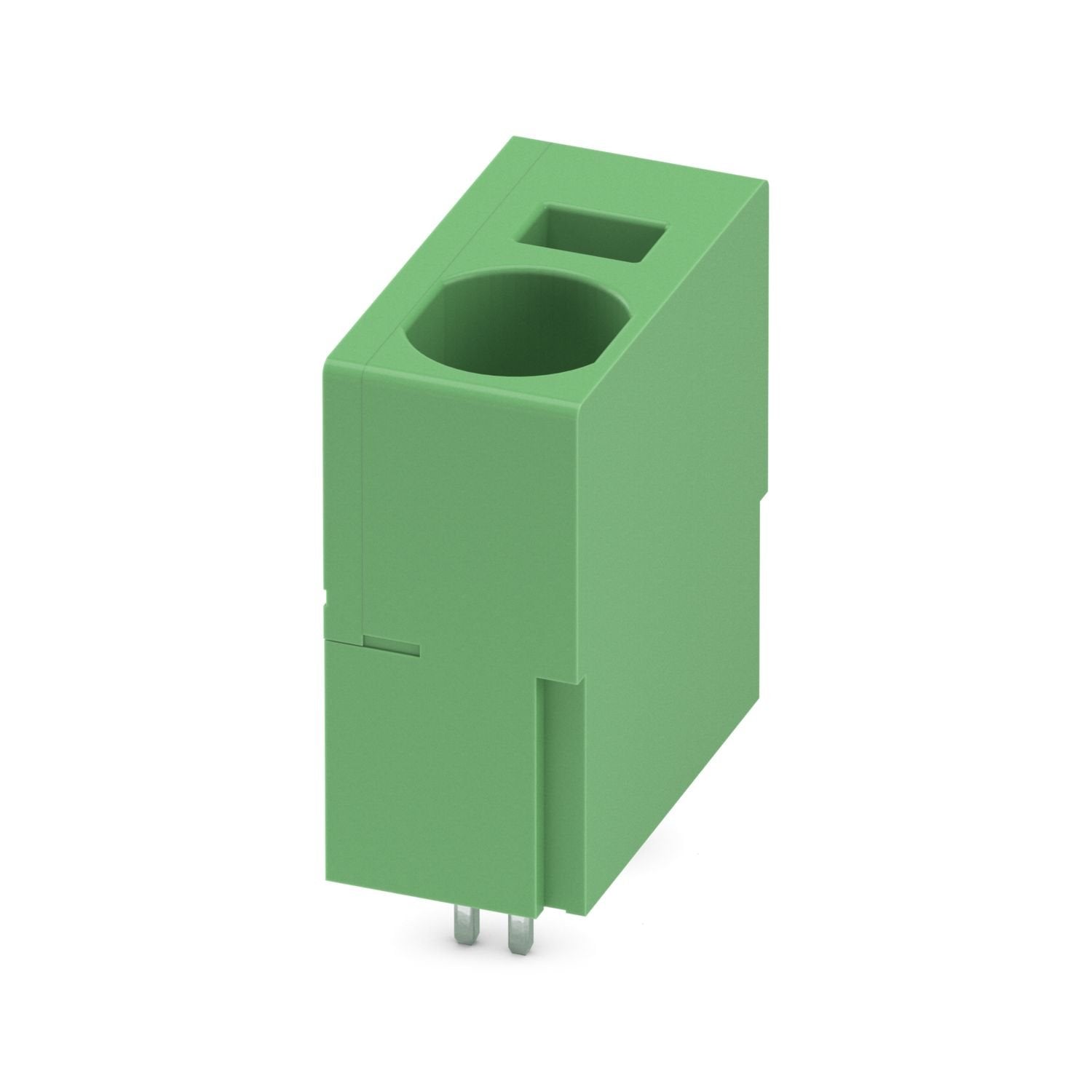 Printed circuit board terminal, nominal current: 125 A, rated voltage (III/2): 1000 V, nominal cross section: 35 mm 2 , number of potentials: 1, number of rows: 1, number of positions per row: 1, product range: SPT 35/..-V, pitch: 15 mm, connection method: Push-in spring connection, mounting: Wave soldering, conductor/PCB connection direction: 90 °, color: green, Pin layout: Linear pinning, Solder pin [P]: 5.9 mm, number of solder pins per potential: 4, type of packaging: packed in cardboard
