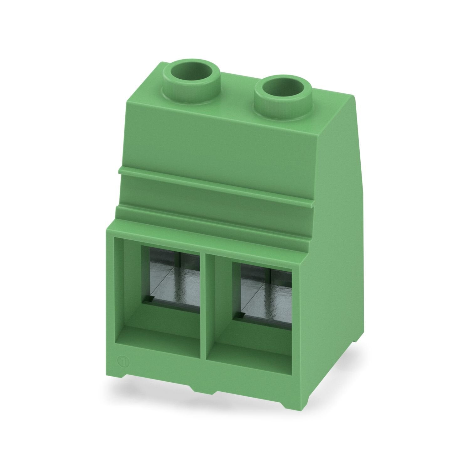 Printed circuit board terminal, nominal current: 192 A, rated voltage (III/2): 1000 V, nominal cross section: 70 mm 2 , number of potentials: 2, number of rows: 1, number of positions per row: 2, product range: MKDSP 50, pitch: 17.5 mm, connection method: Screw connection with tension sleeve, screw head form: T30 Torx®, mounting: Wave soldering, conductor/PCB connection direction: 0 °, color: green, Pin layout: Linear pinning, Solder pin [P]: 4 mm, number of solder pins per potential: 4, type of packaging: 