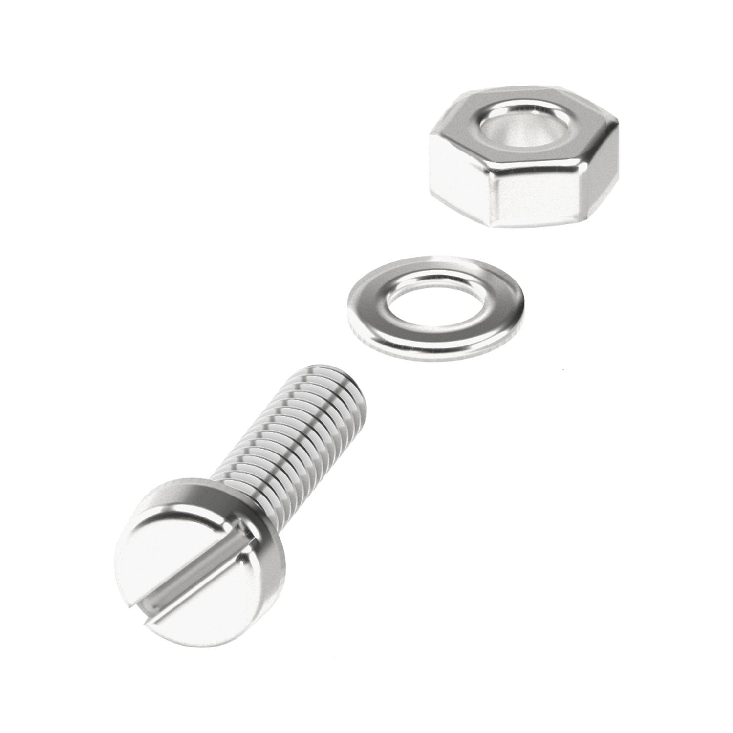 Screw set, for securing the header to the housing wall, consists of M2 x 8 screw, spring washer and nut, 1 piece each