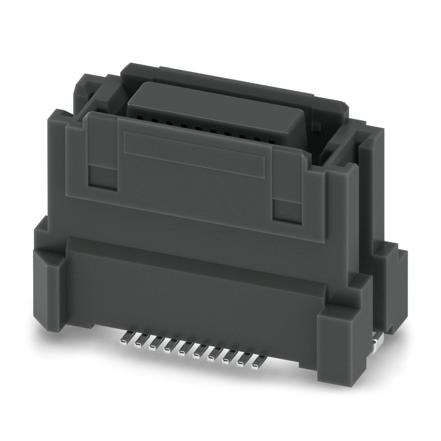 SMD female connector, nominal current: 0.5 A, test voltage: 500 V AC, number of positions: 20, pitch: 0.635 mm, color: black, contact surface: Au, contact connection type: Socket, mounting: SMD soldering