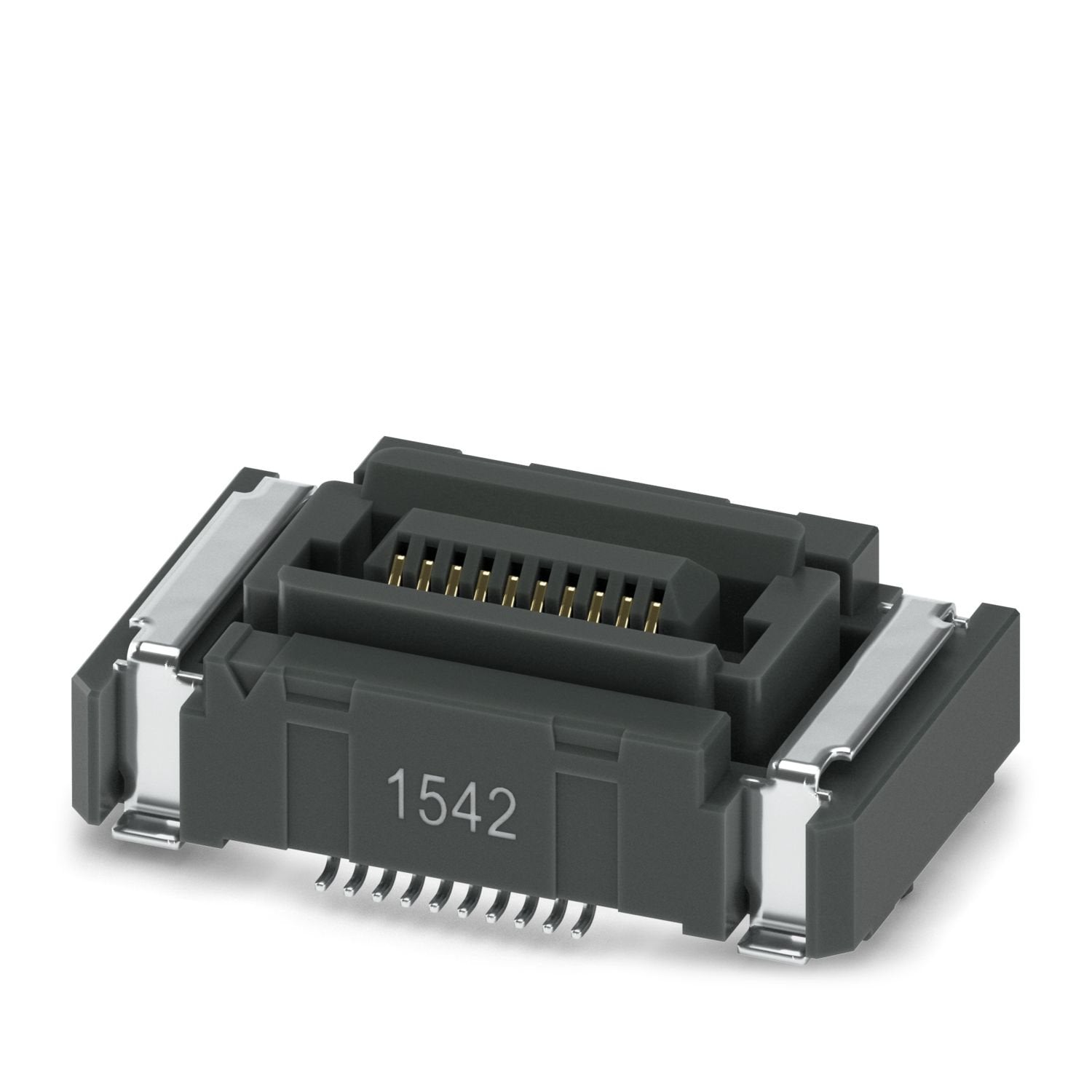 SMD female connector, nominal current: 0.5 A, test voltage: 500 V AC, number of positions: 20, pitch: 0.635 mm, color: black, contact surface: Au, contact connection type: Socket, mounting: SMD soldering