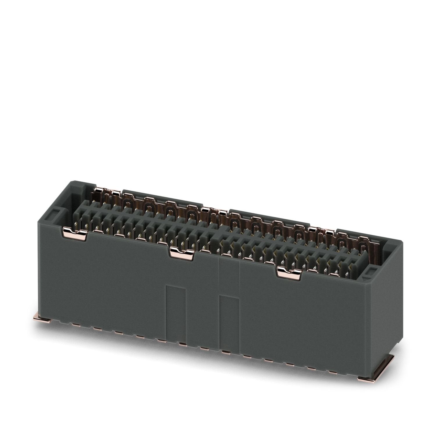 Shielded SMD female connector, nominal current: 1.7 A, test voltage: 500 V AC, number of positions: 52, pitch: 0.8 mm, color: black, contact surface: Au, contact connection type: Socket, mounting: SMD soldering